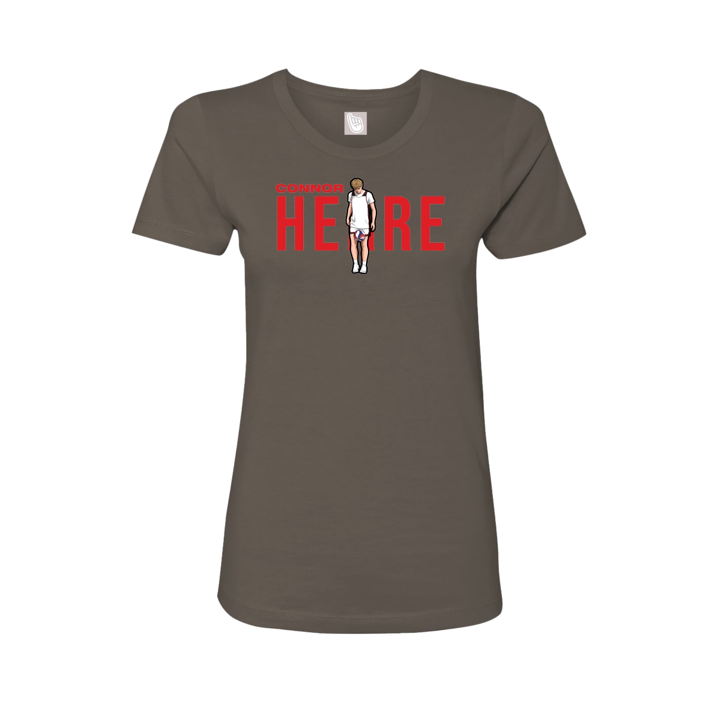 Fitted Women's Tee — Player Name in Grey