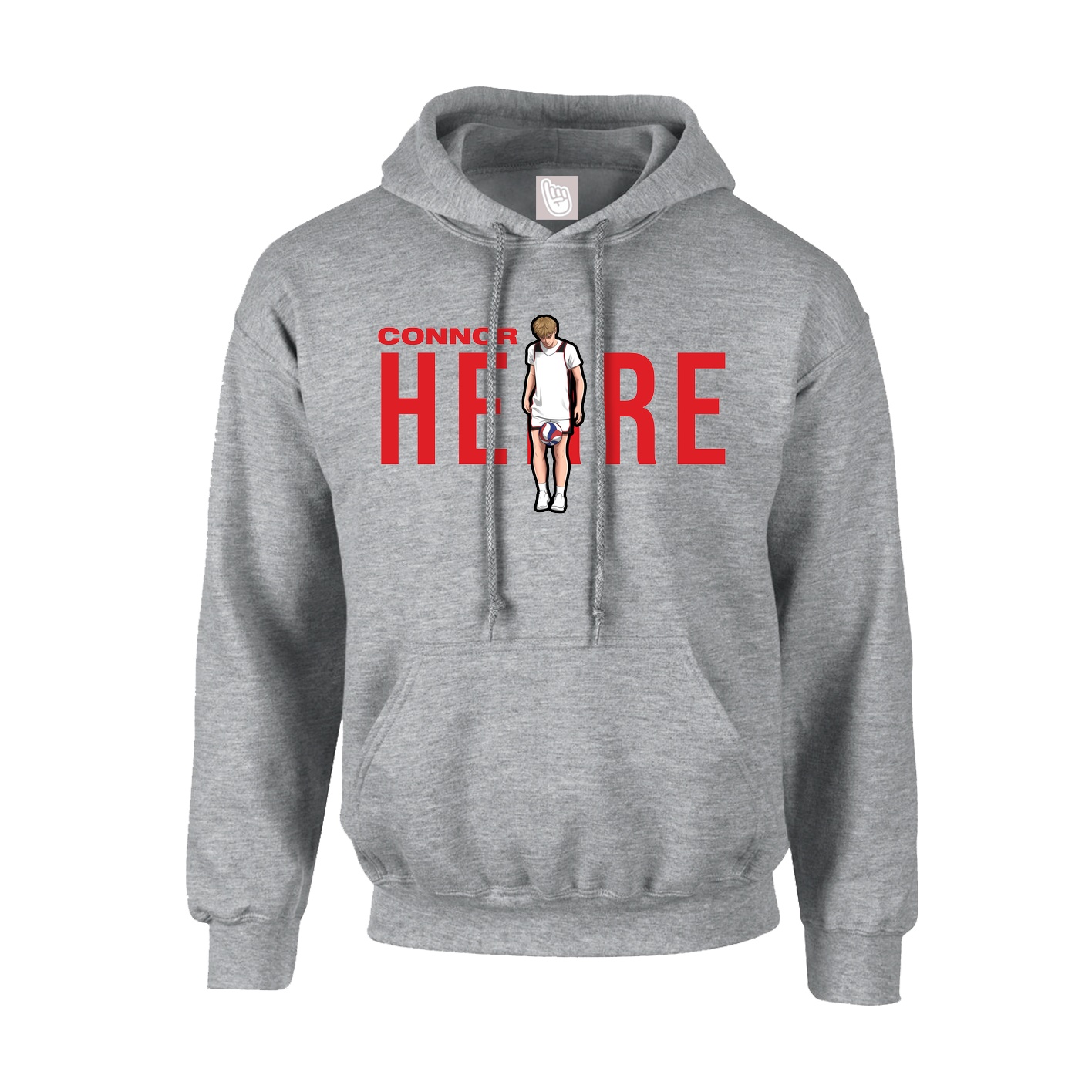 Youth Hoodie — Player Name in Grey