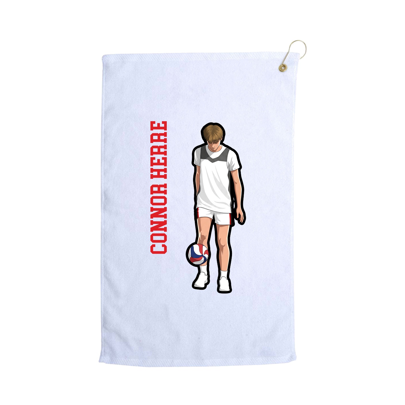 Golf Towel — Name Vertical in White