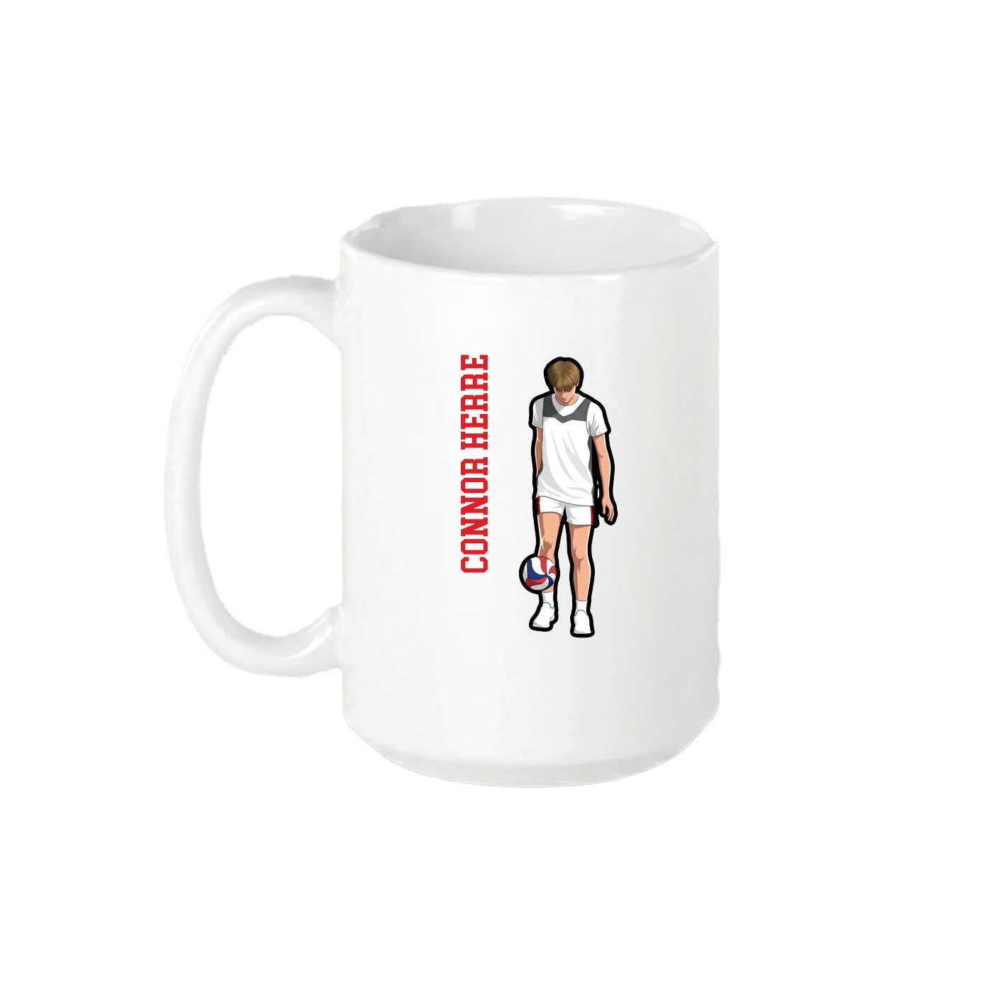 15oz Coffee Mug — Name Vertical in White
