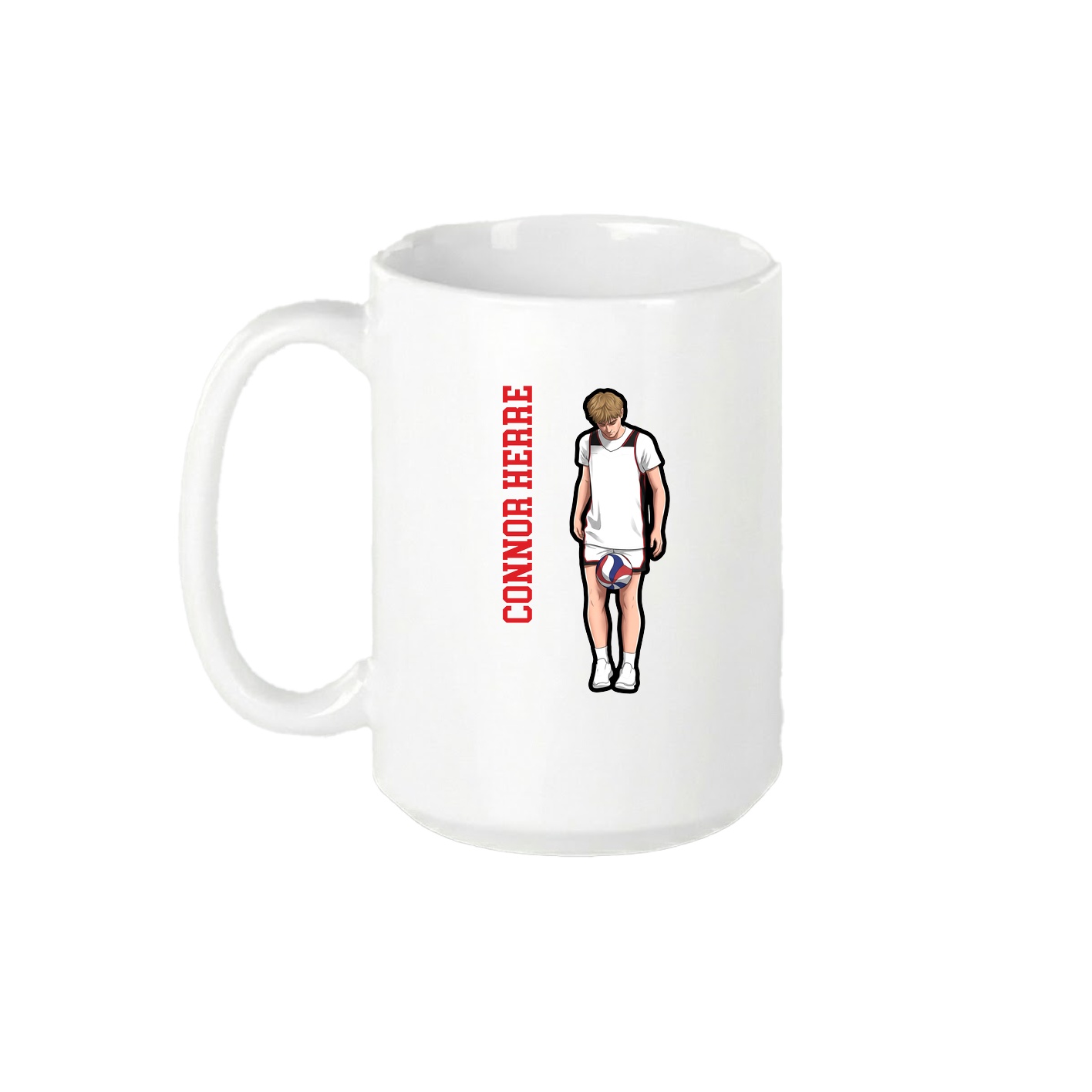 15oz Coffee Mug — Name Vertical in White