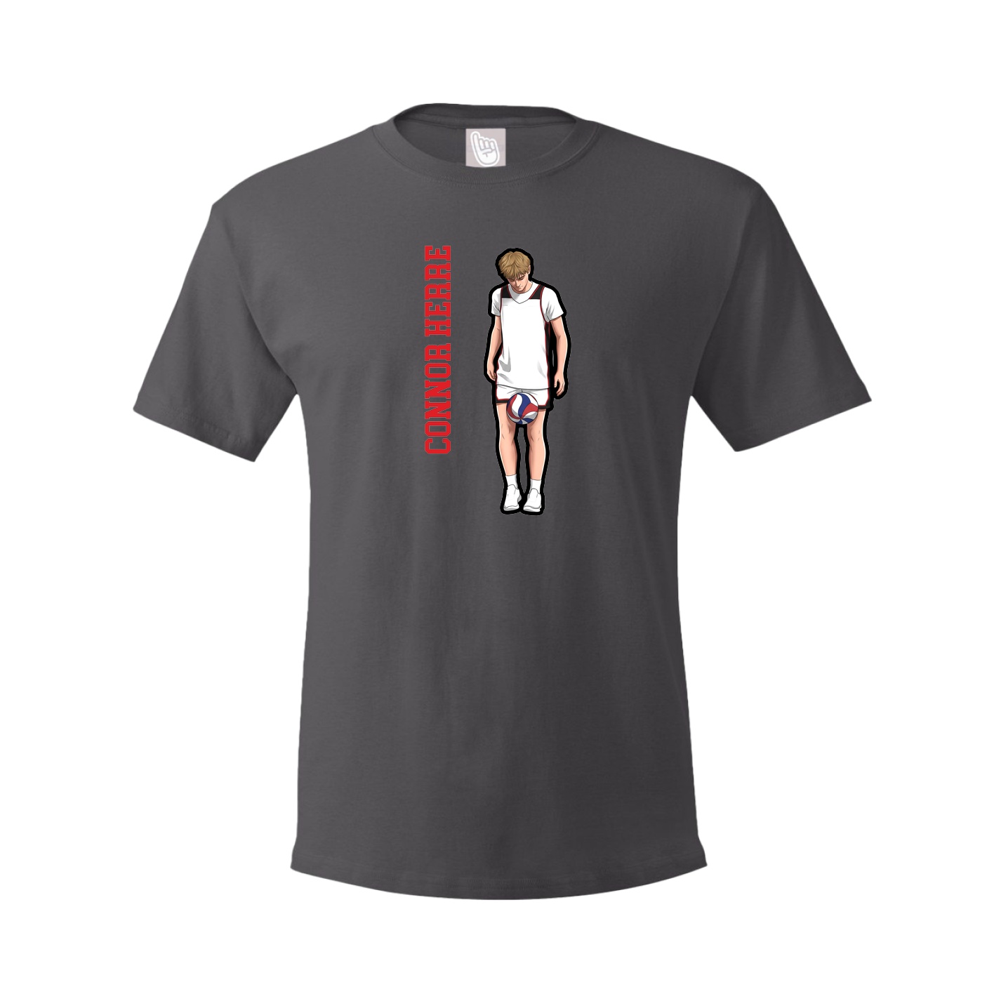 Tee — Name Vertical in Grey