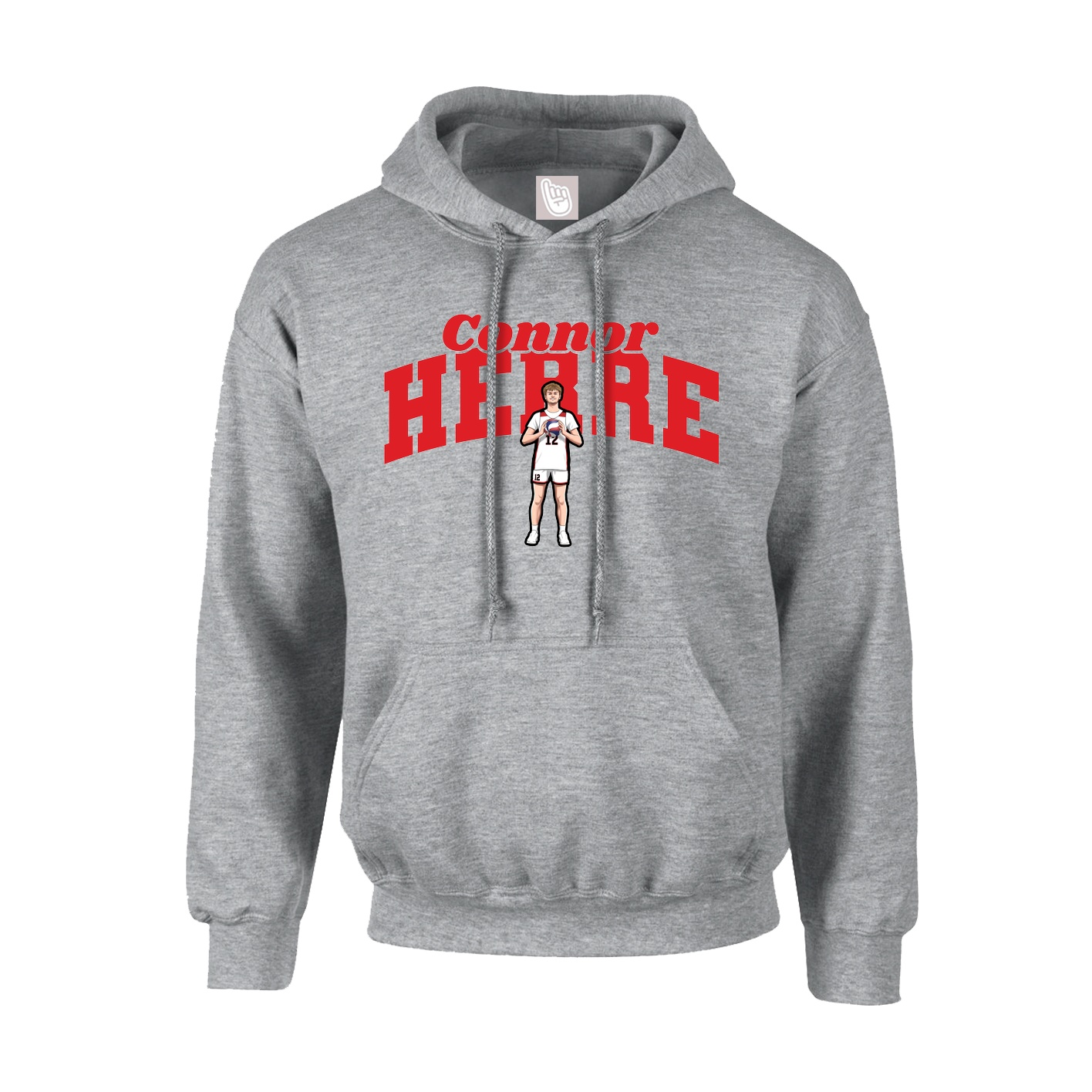 Youth Hoodie — Signature Arch in Grey