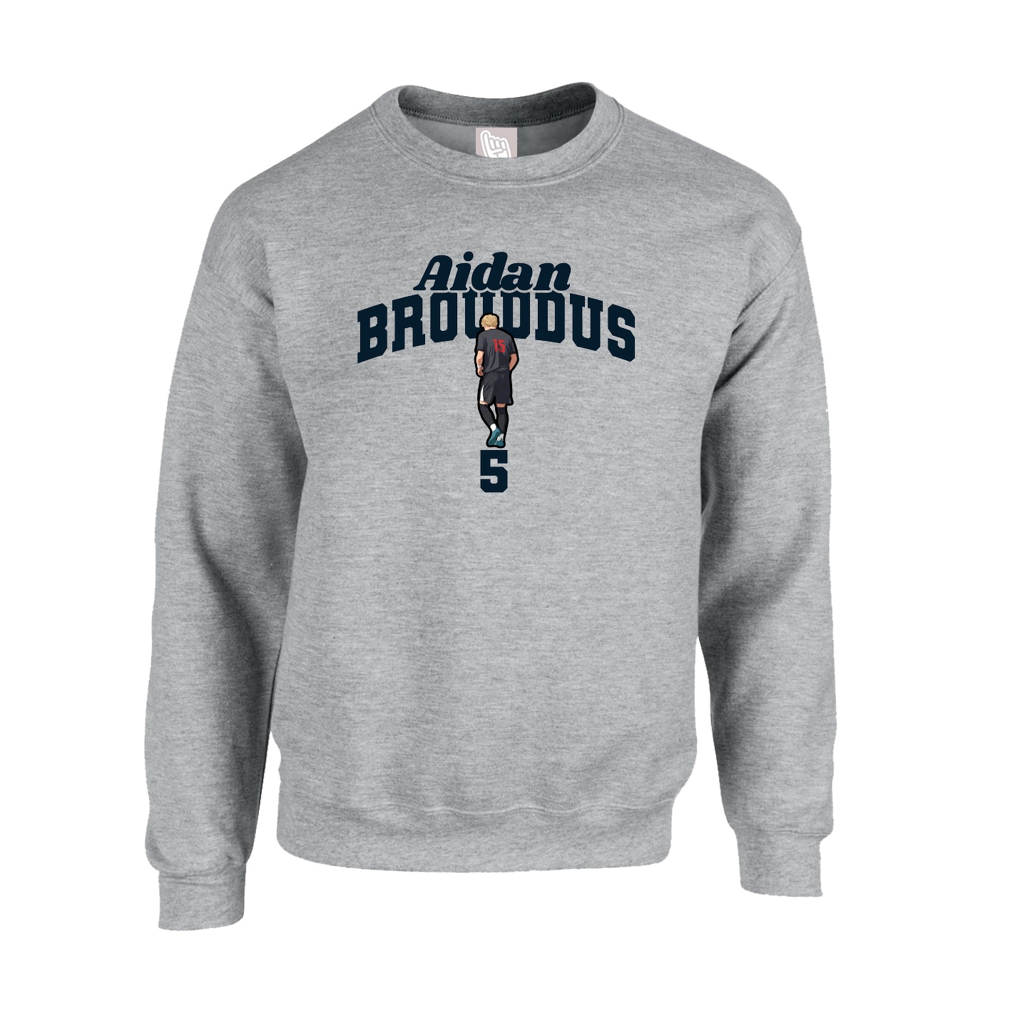 Fleece Crew — Signature Arch in Grey