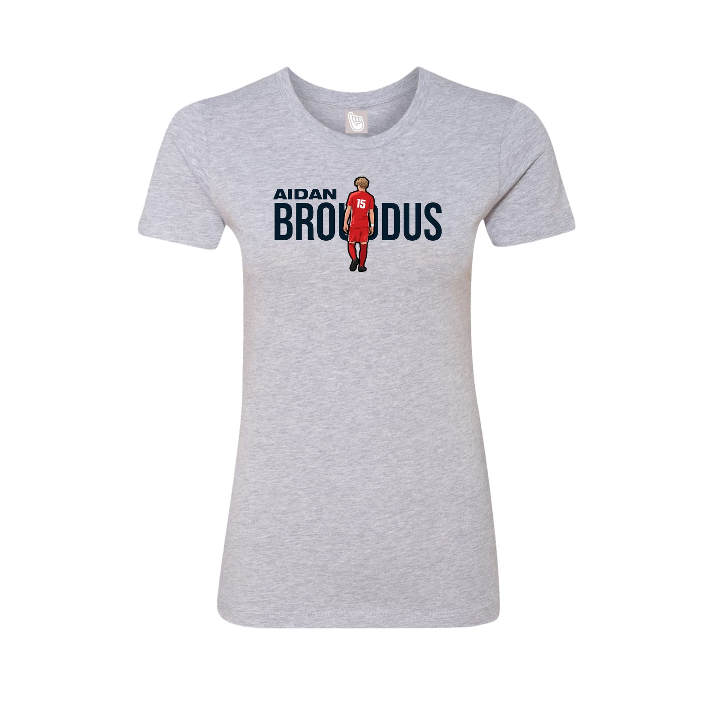 Fitted Women's Tee — Player Name in Grey