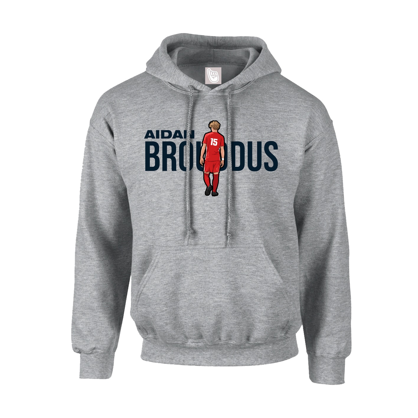 Hoodie — Player Name in Grey