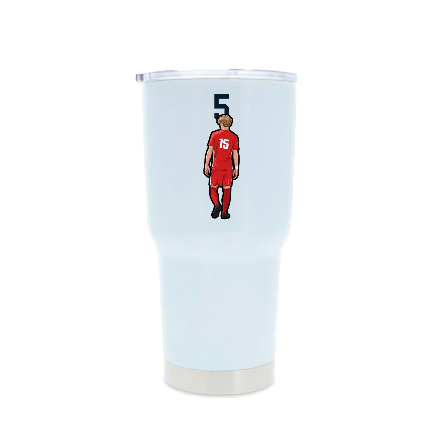 30oz Stainless Steel Tumbler — Number Top in White