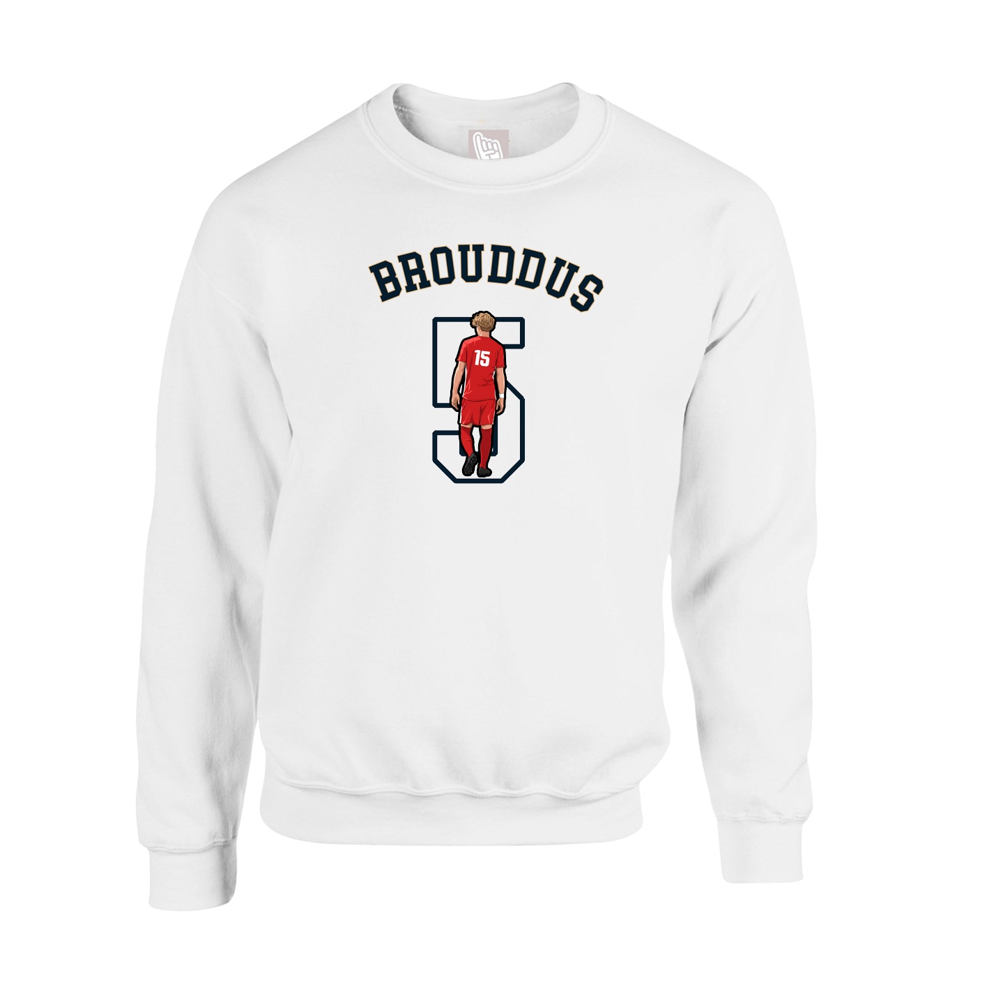Fleece Crew — Shirsey Arch in White