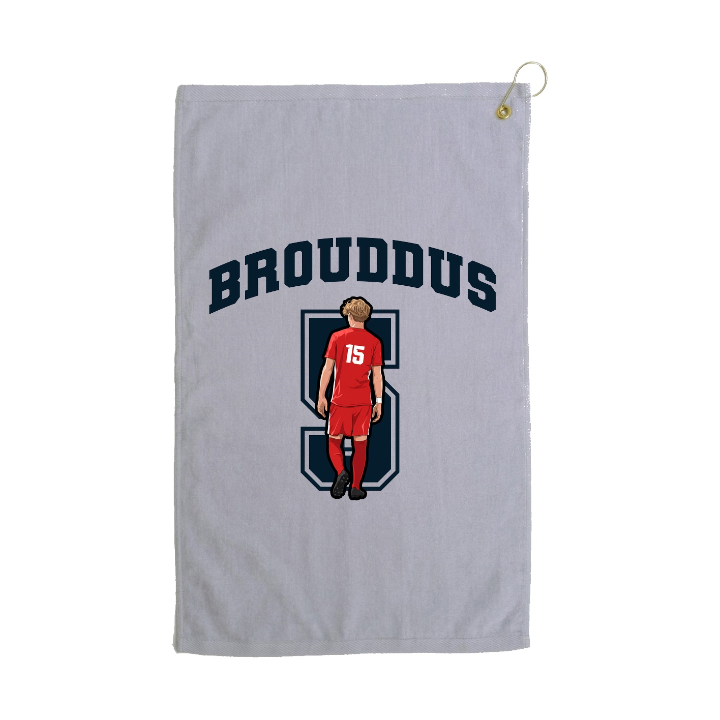 Golf Towel — Number in Grey