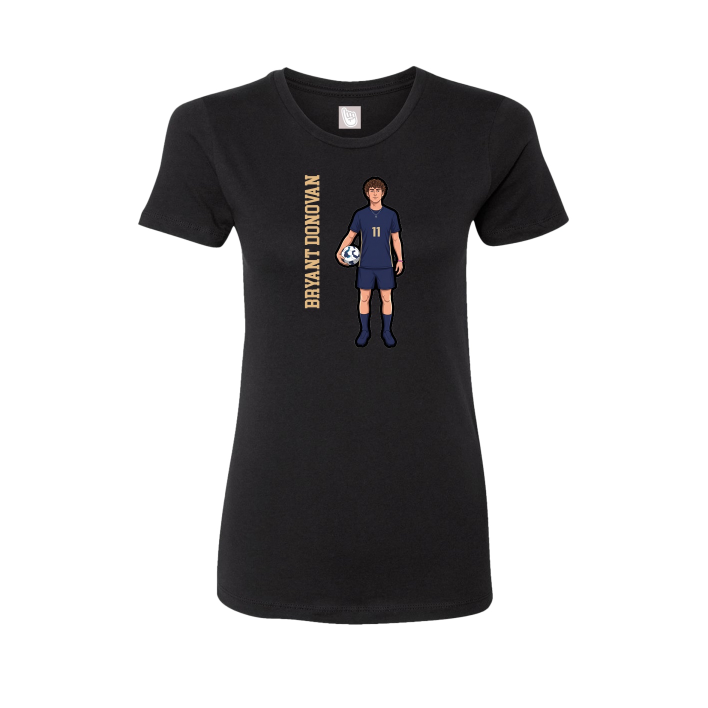 Fitted Women's Tee — Name Vertical in Black