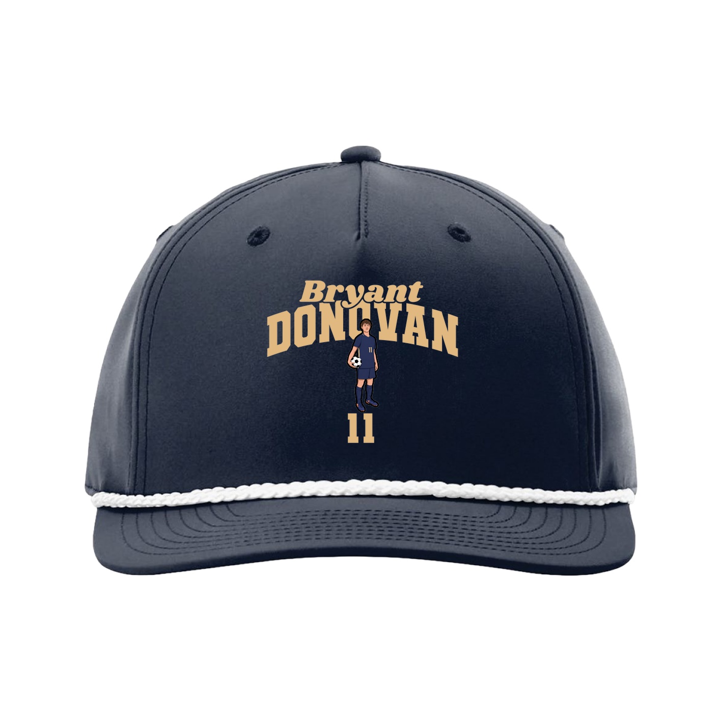 Five-Panel Classic Rope Cap — Signature Arch in Navy