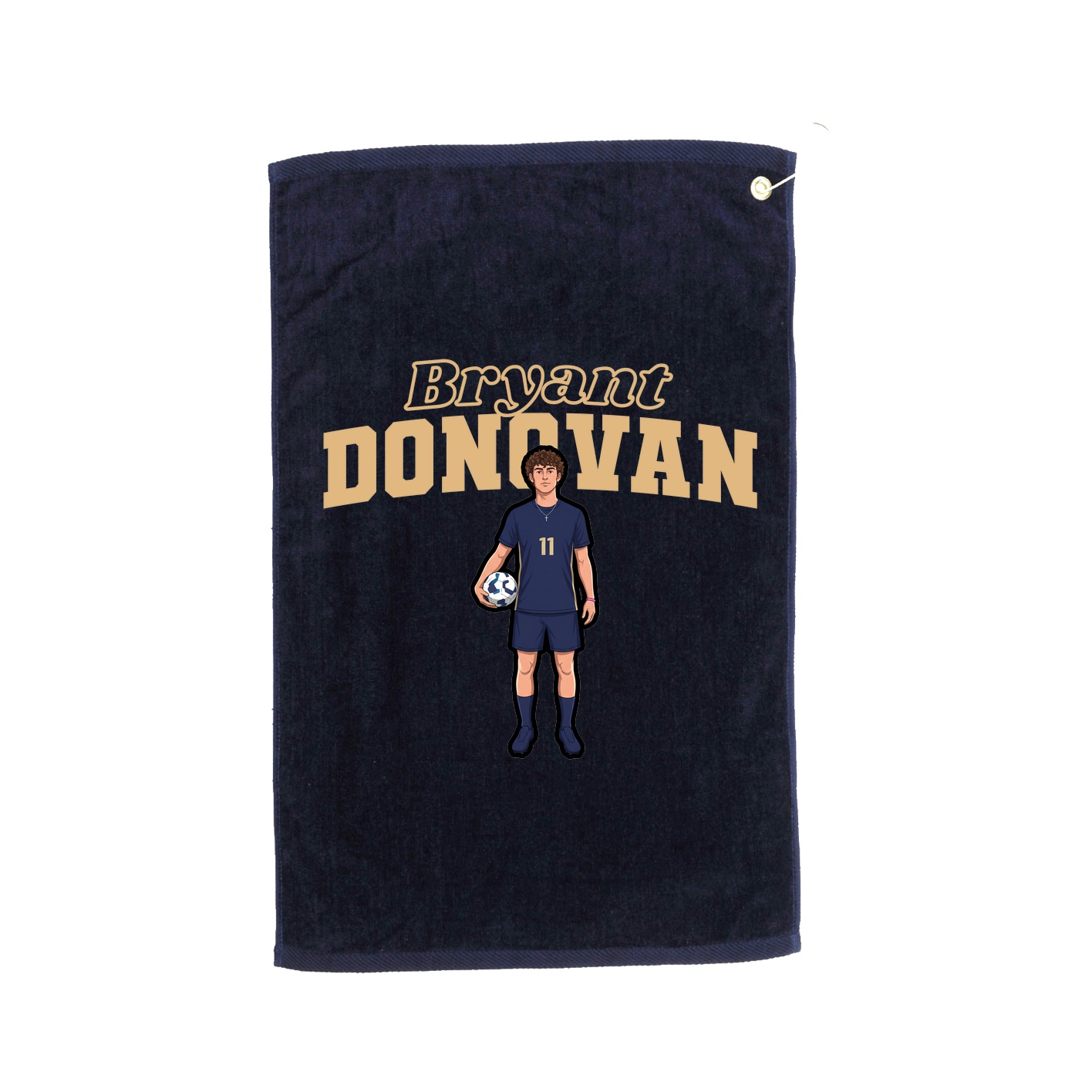 Golf Towel — Name Arch in Navy