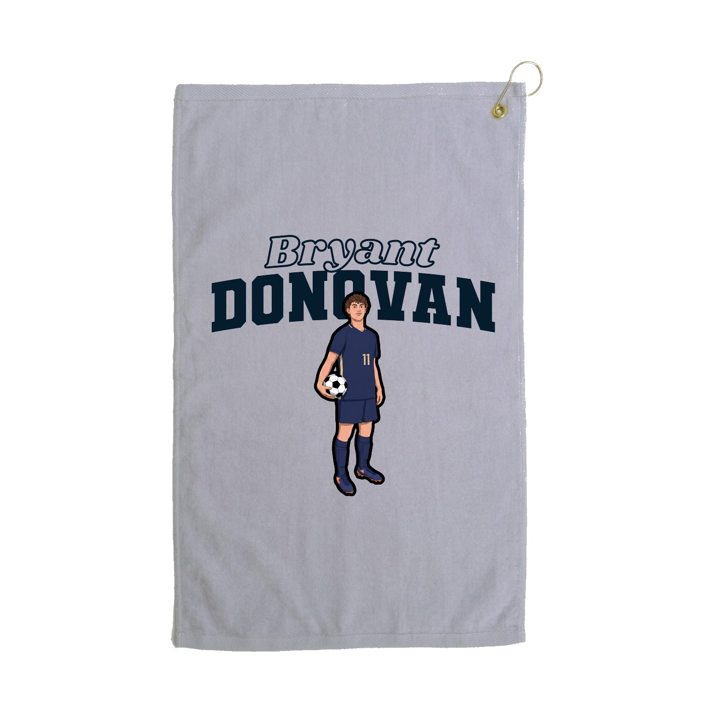 Golf Towel — Name Arch in Grey