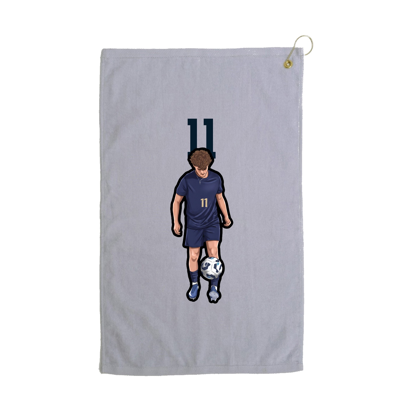 Golf Towel — Number Top in Grey