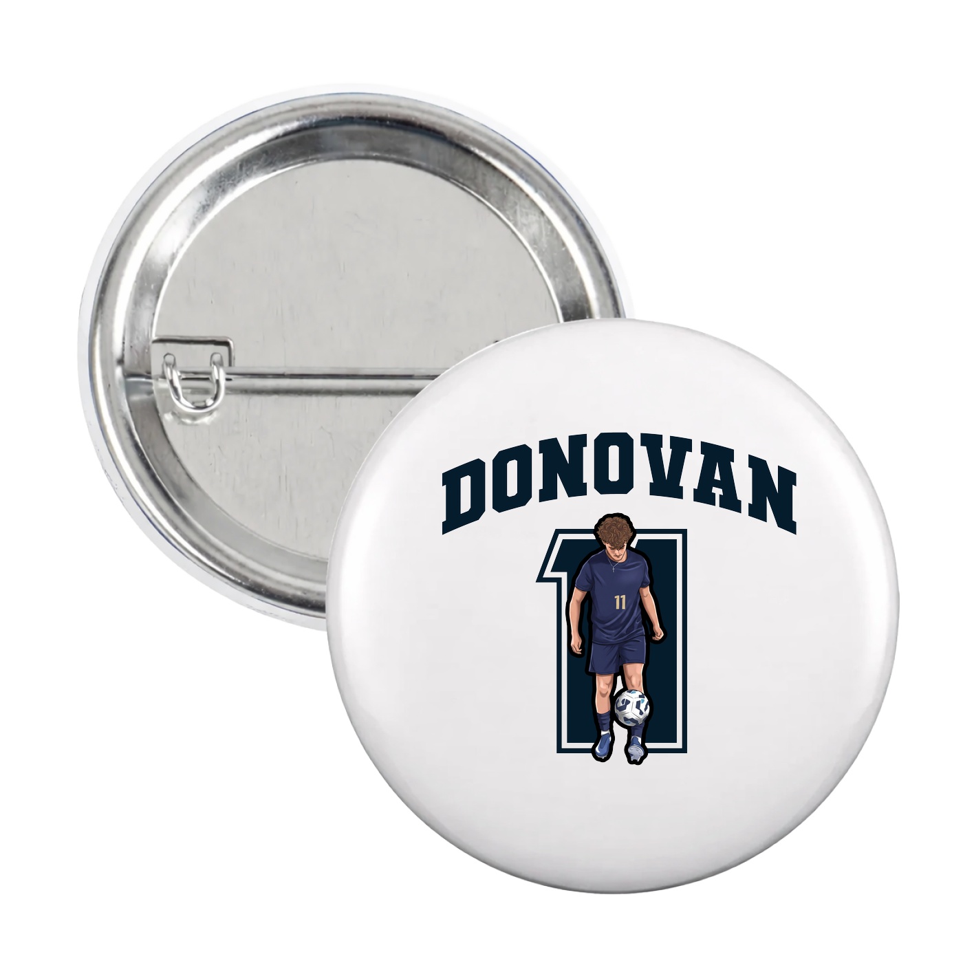 Game Day Button — Number in White