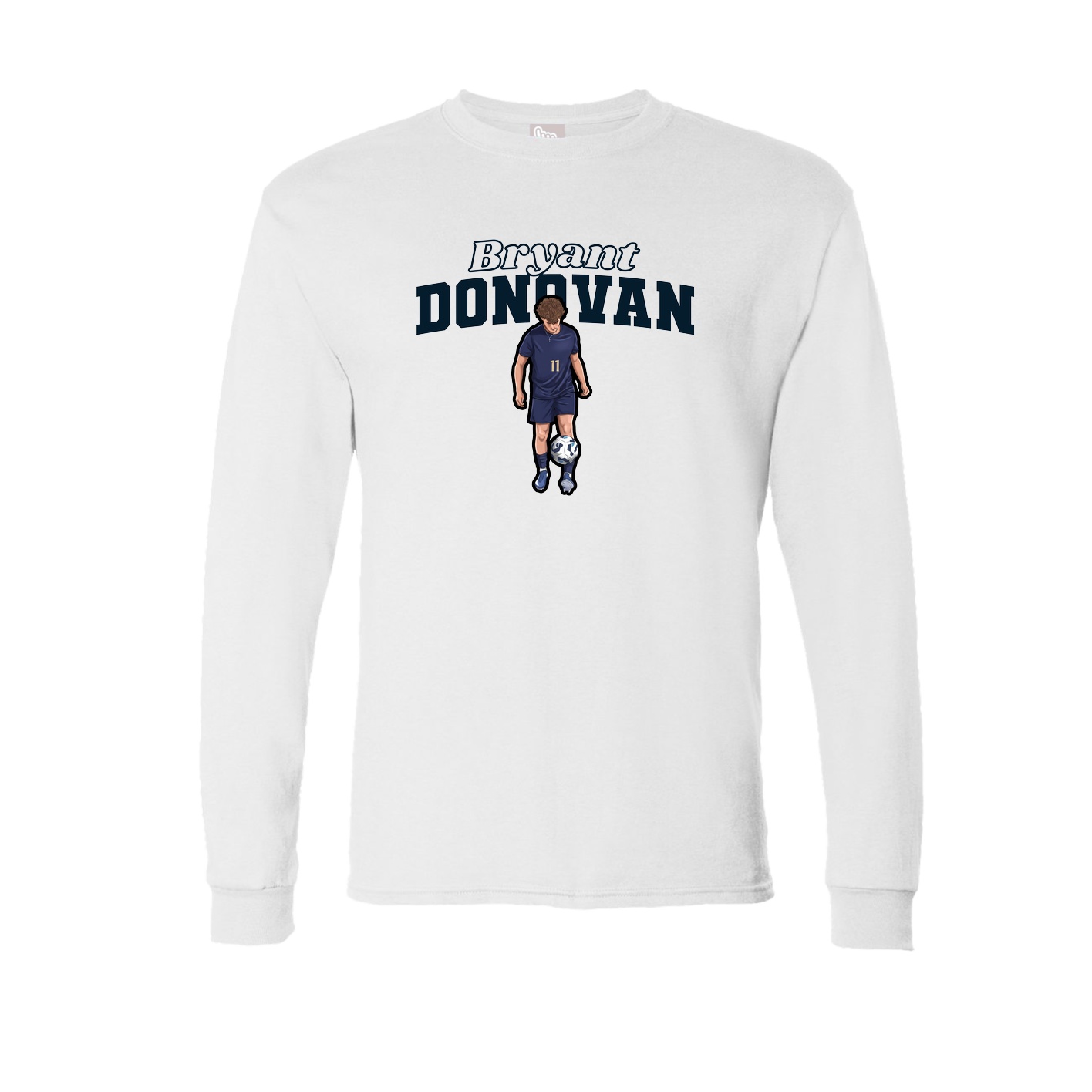 Long Sleeve Tee — Name Arch in White