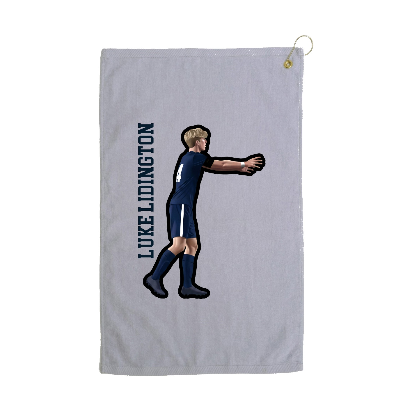 Golf Towel — Name Vertical in Grey