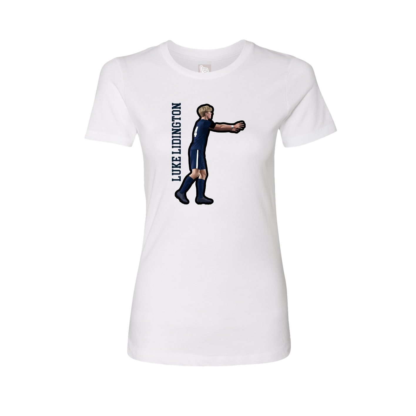 Womens Tee — Name Vertical in White