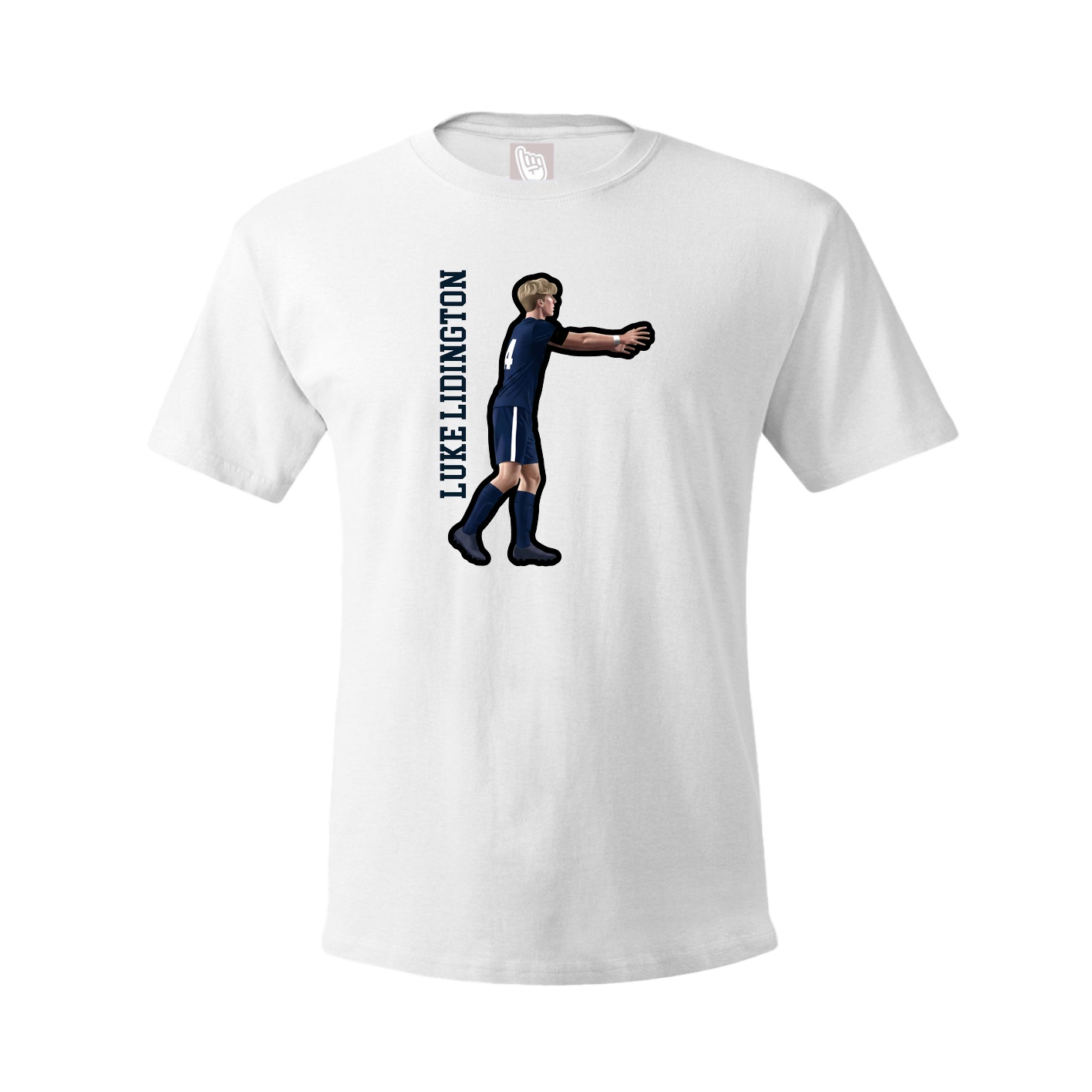 Youth Tee — Name Vertical in White