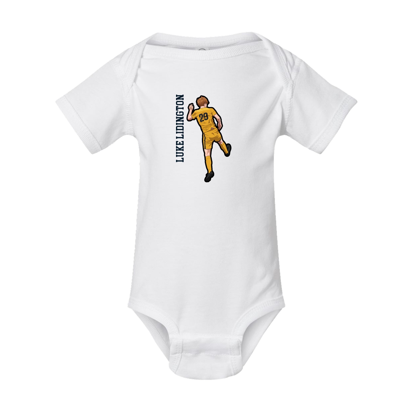 Baby Onesie — Name Vertical in White
