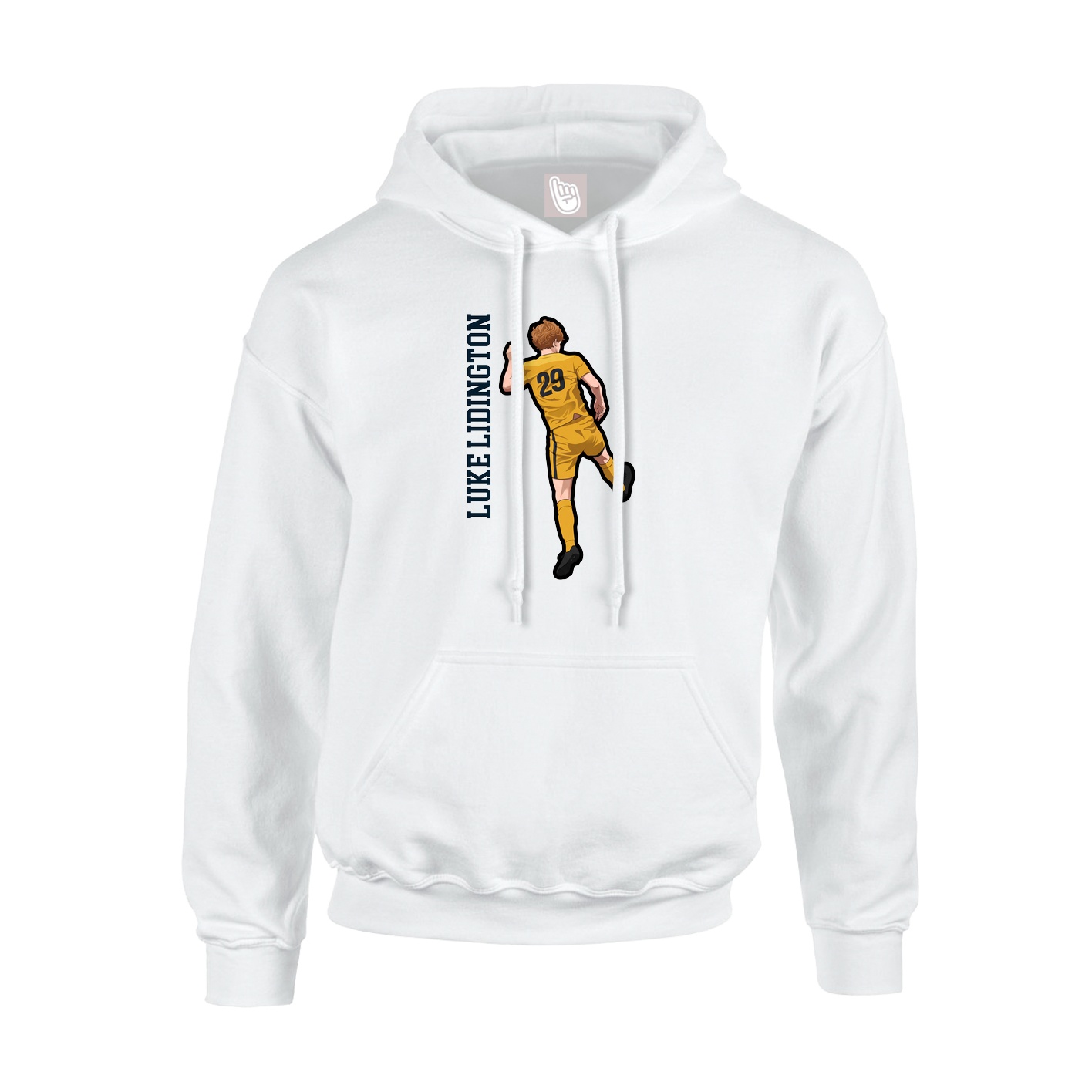Hoodie — Name Vertical in White