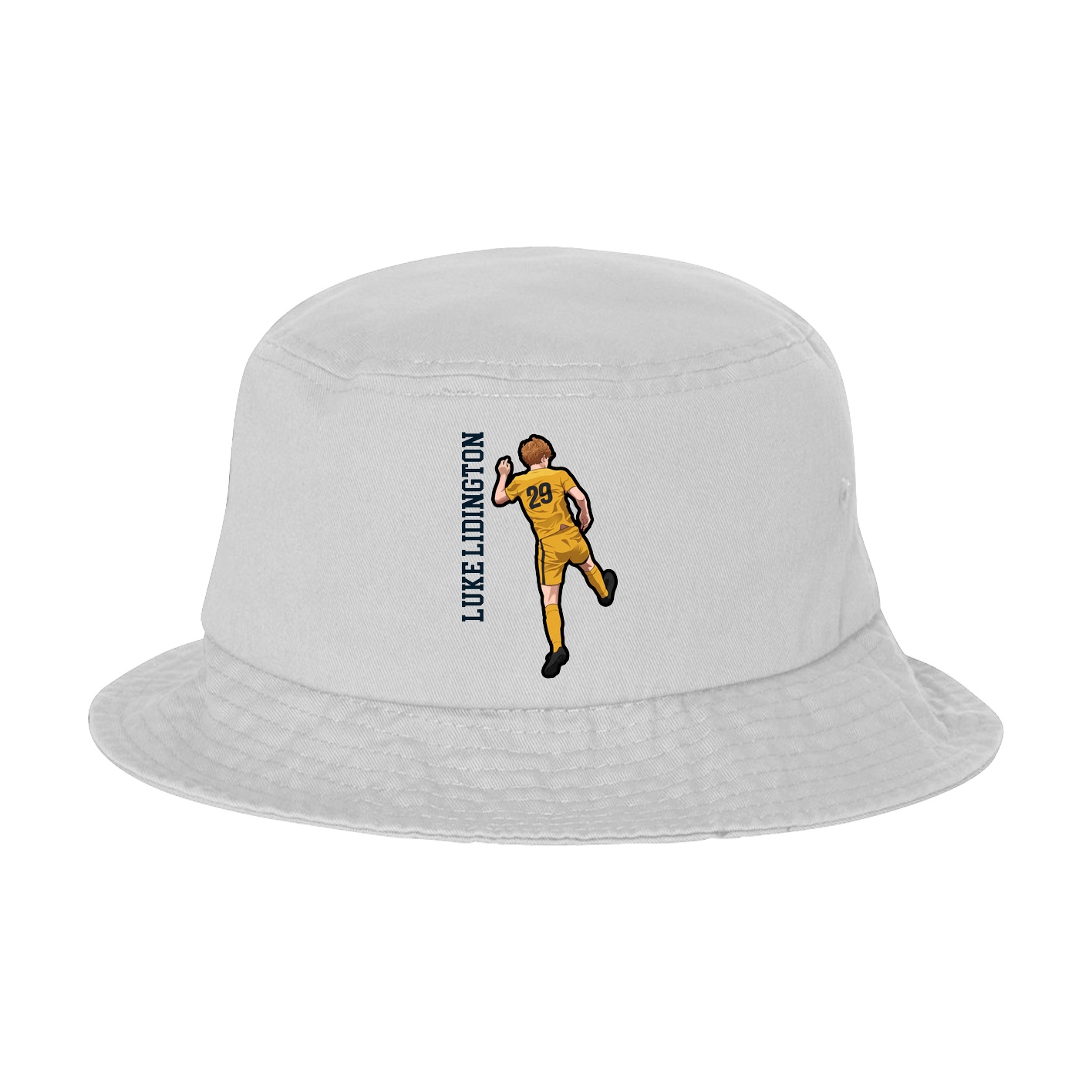 Bucket Cap — Name Vertical in White