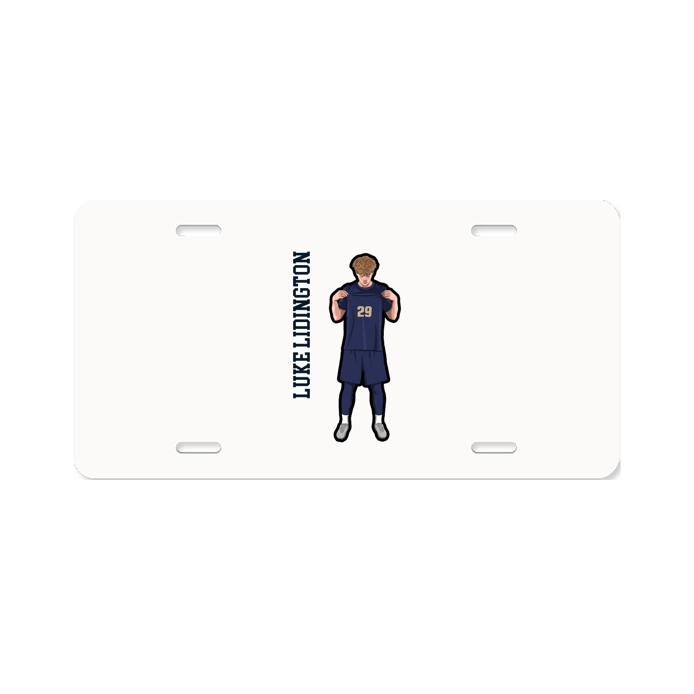 License Plate — Name Vertical in Classic