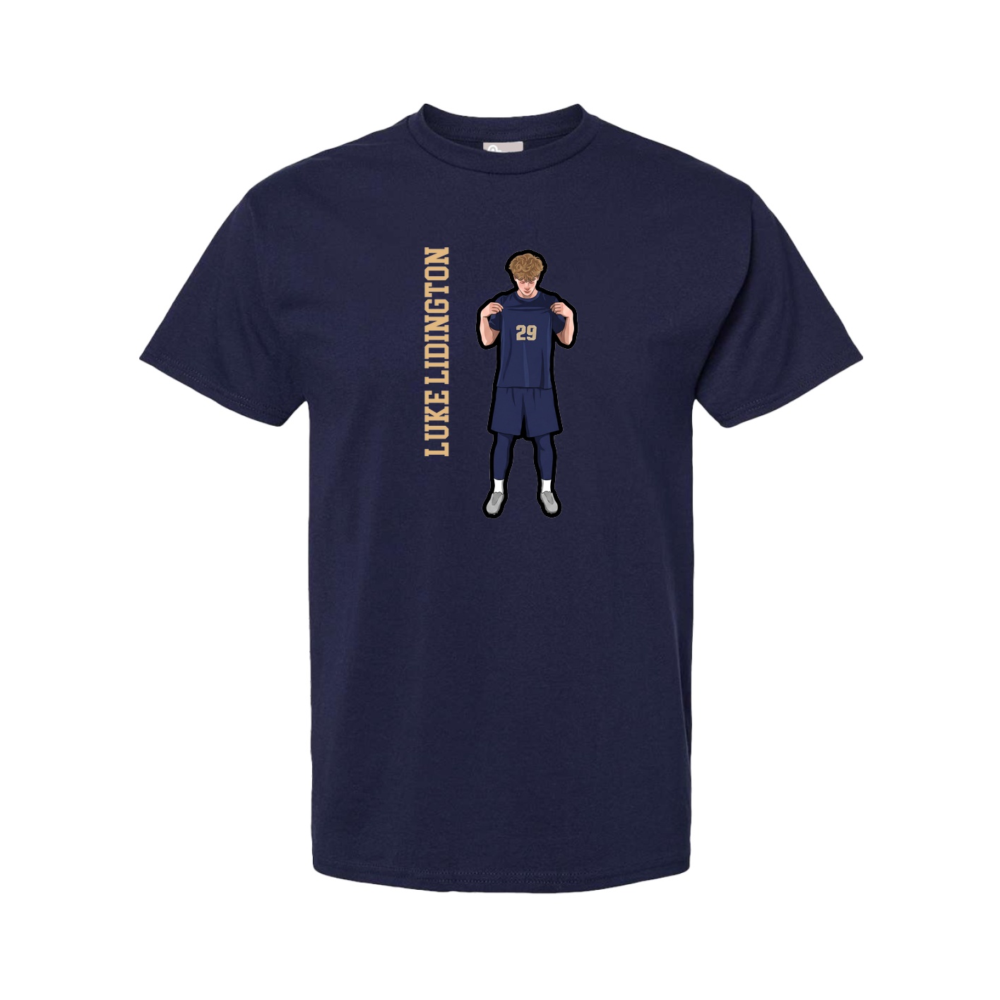 Youth Tee — Name Vertical in Navy