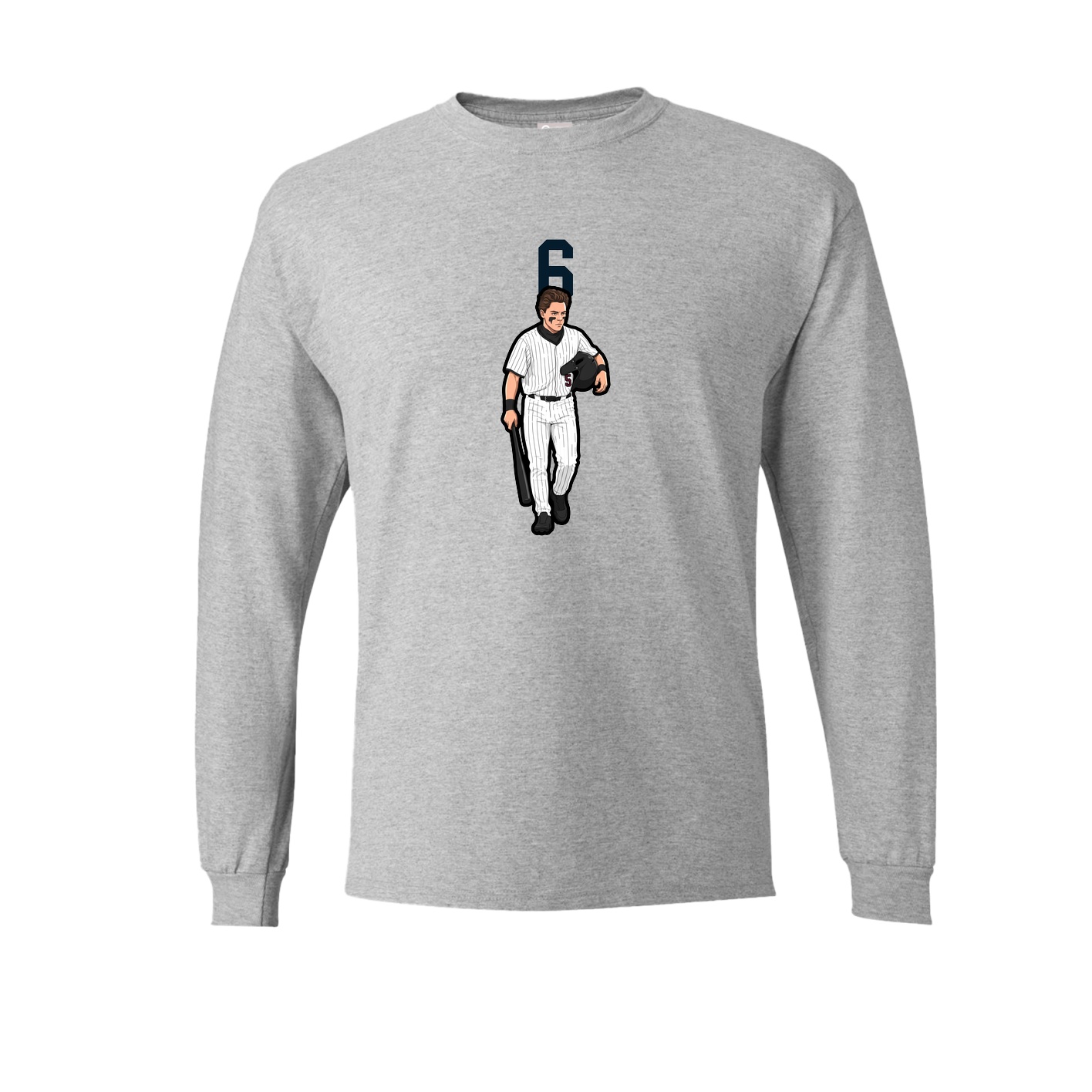 Long Sleeve Tee — Number Top in Grey