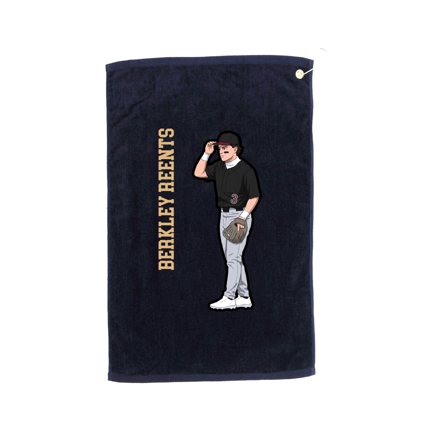 Golf Towel — Name Vertical in Navy