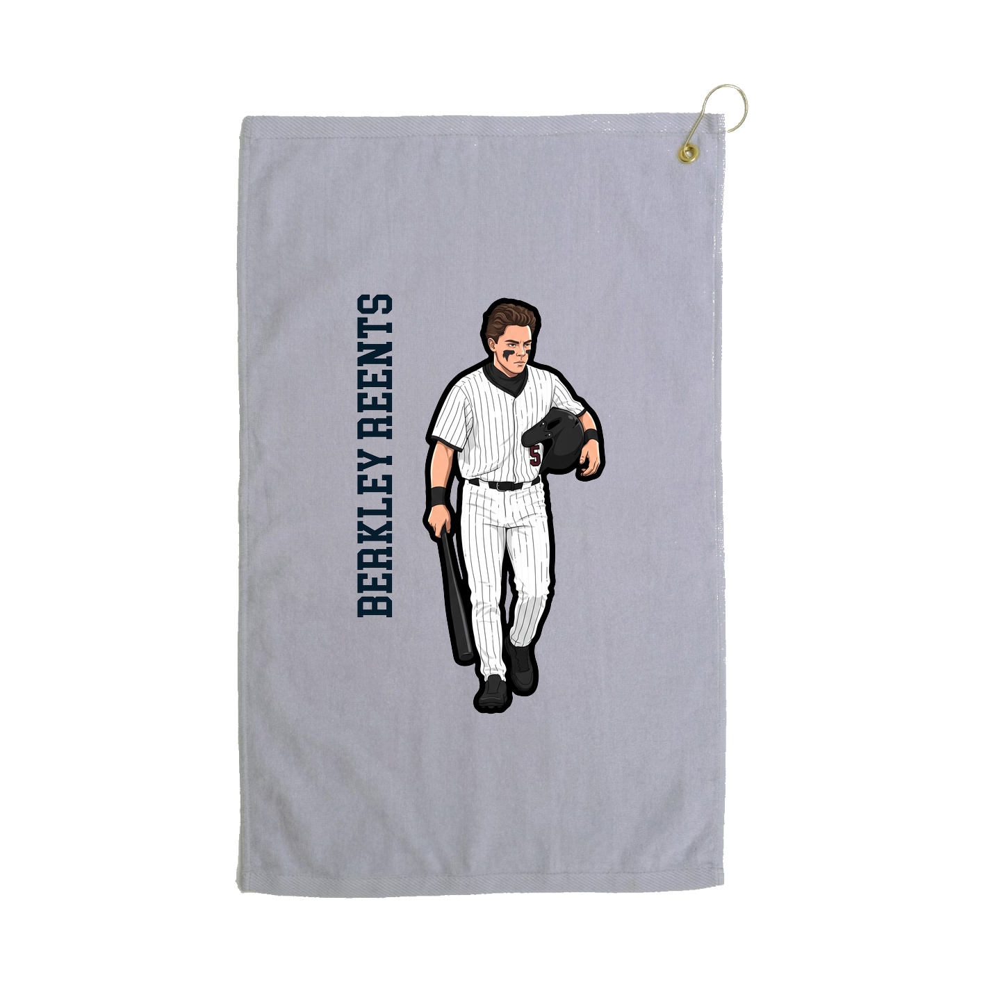 Golf Towel — Name Vertical in Grey