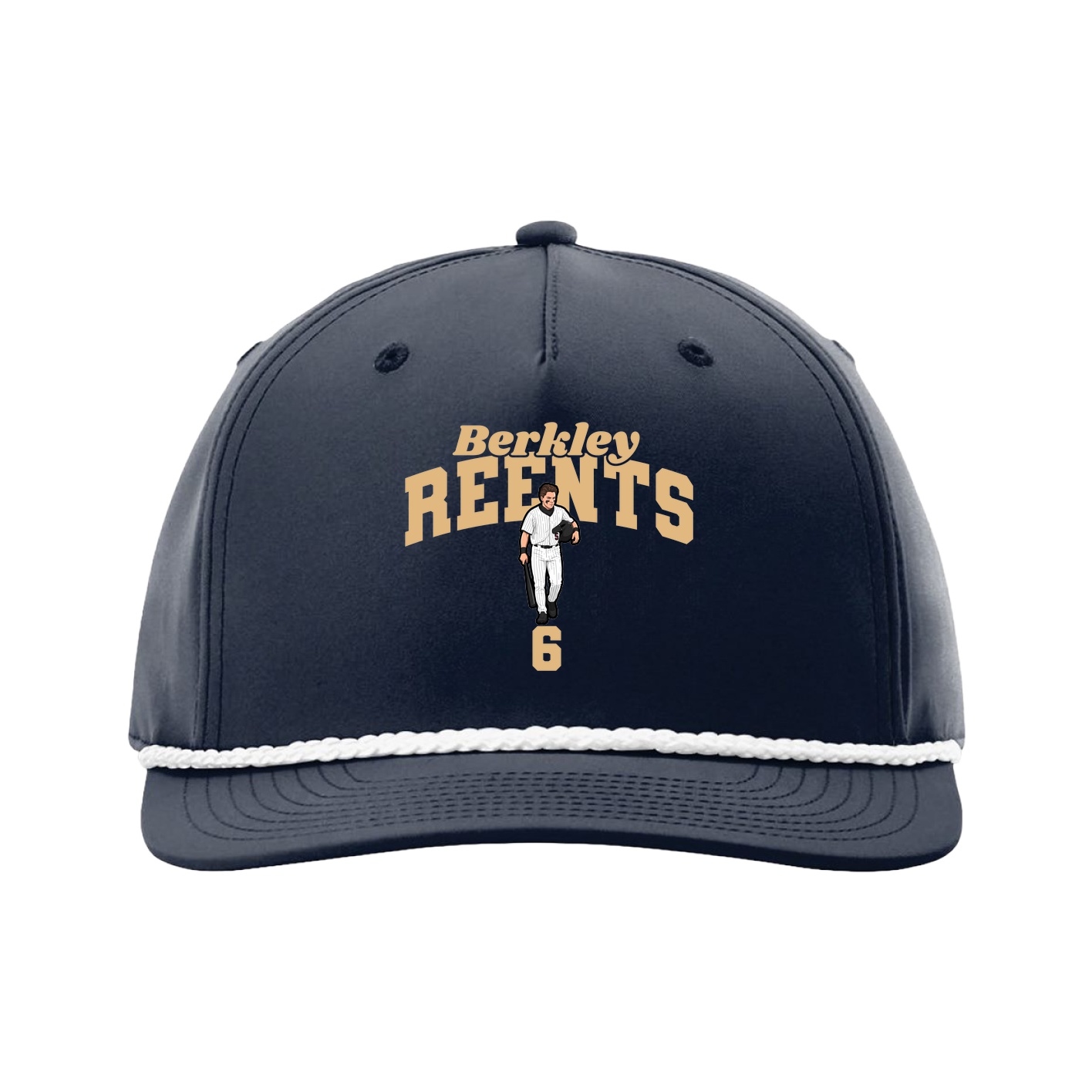 Five-Panel Classic Rope Cap — Signature Arch in Navy