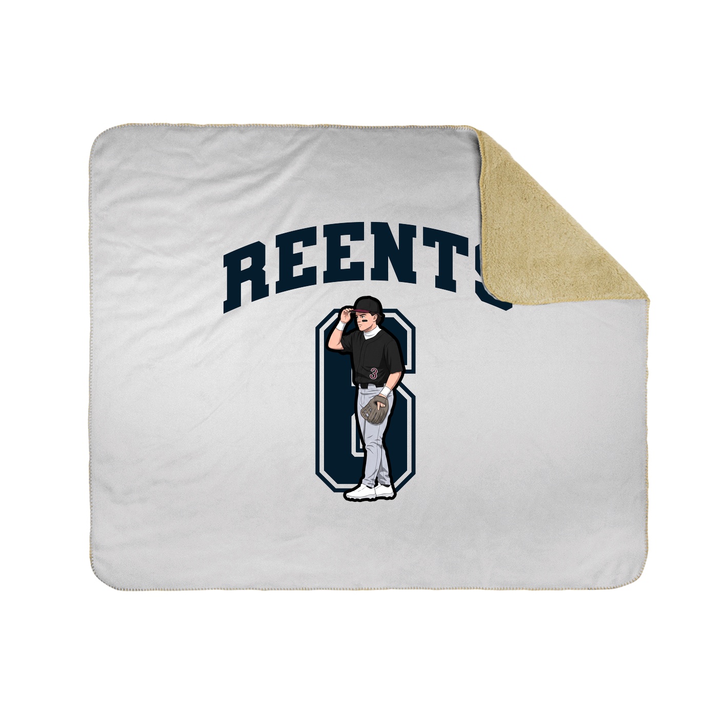 Throw Blanket — Number in White