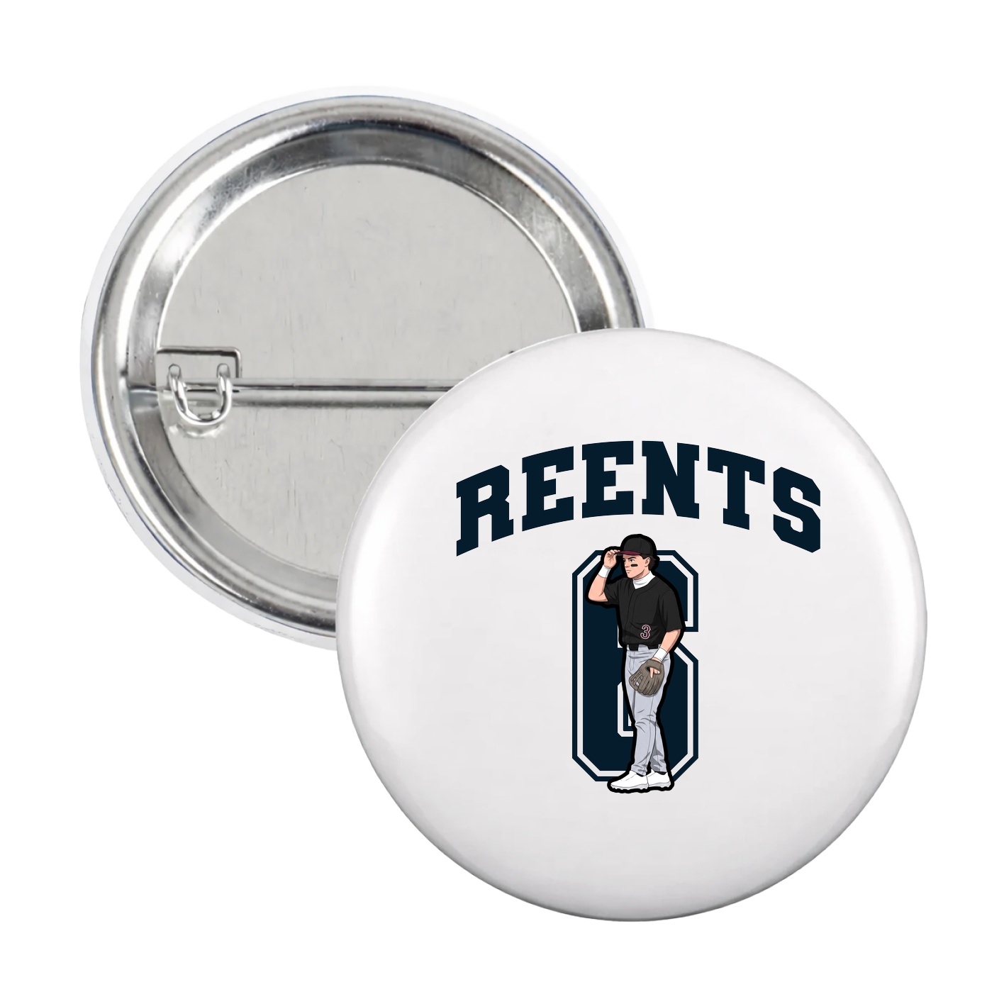 Game Day Button — Number in White
