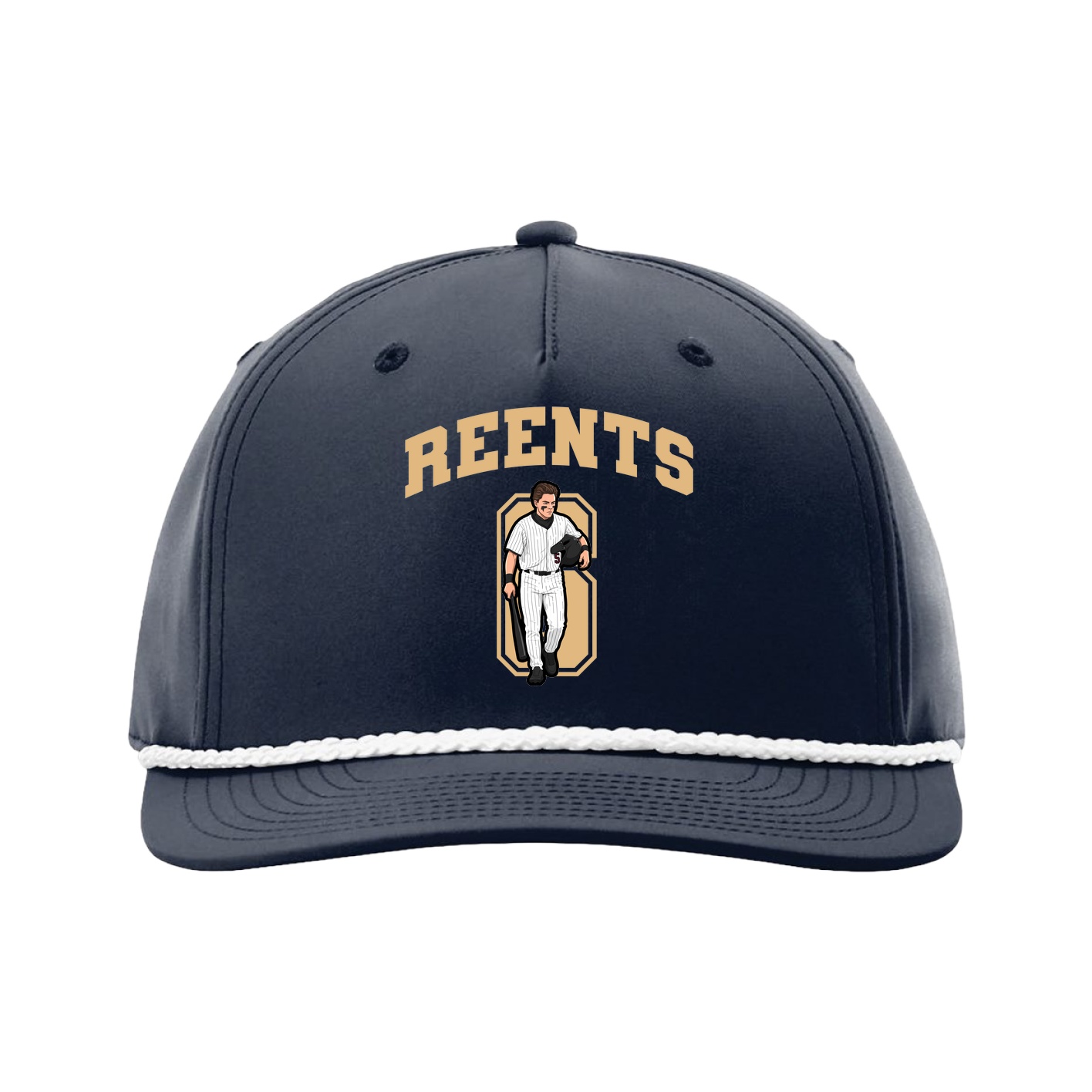 Five-Panel Classic Rope Cap — Number in Navy