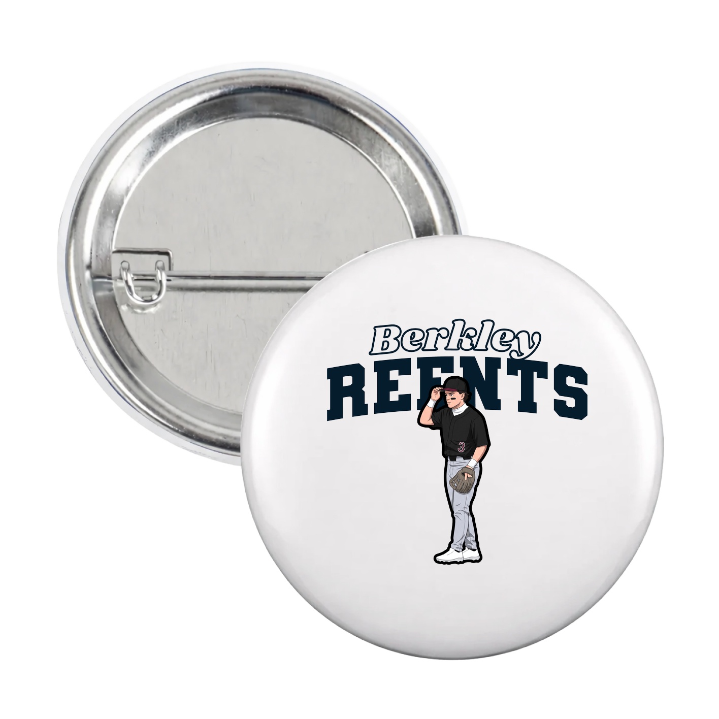 Game Day Button — Name Arch in White