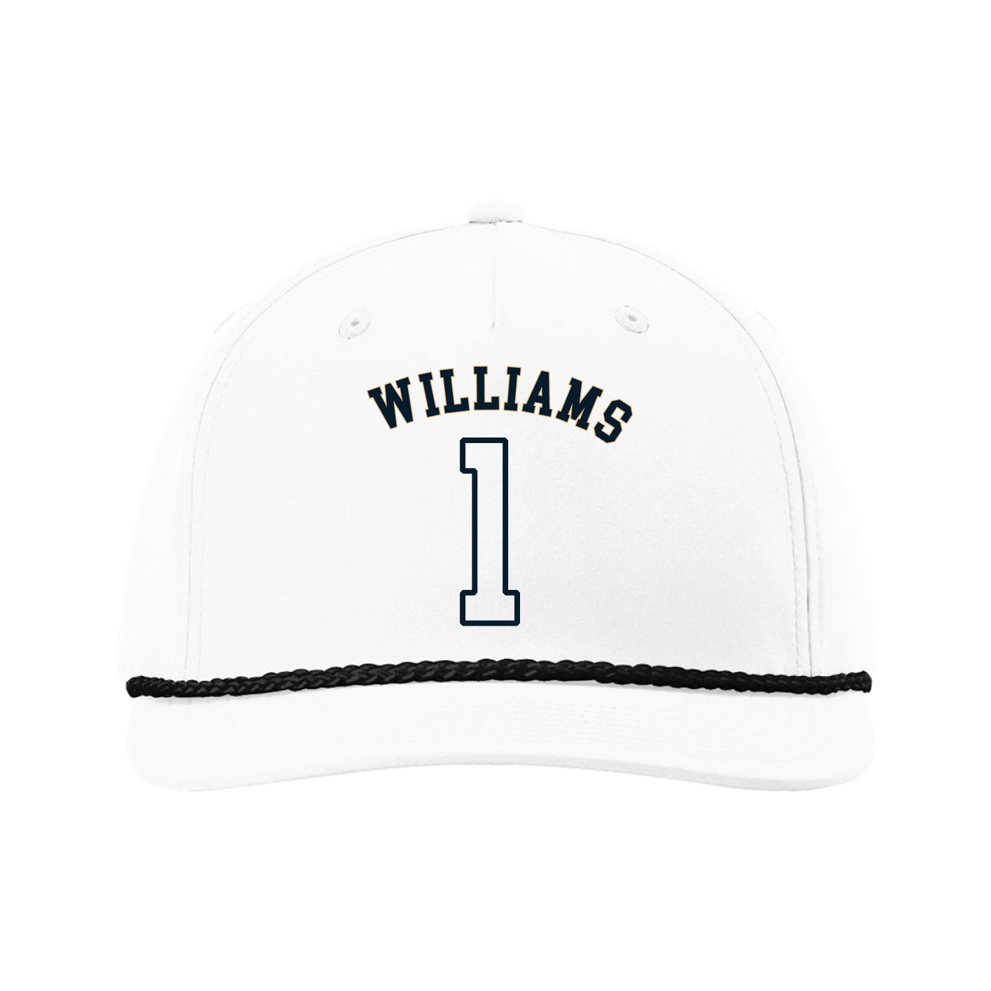 Five-Panel Classic Rope Cap — Shirsey Arch in White