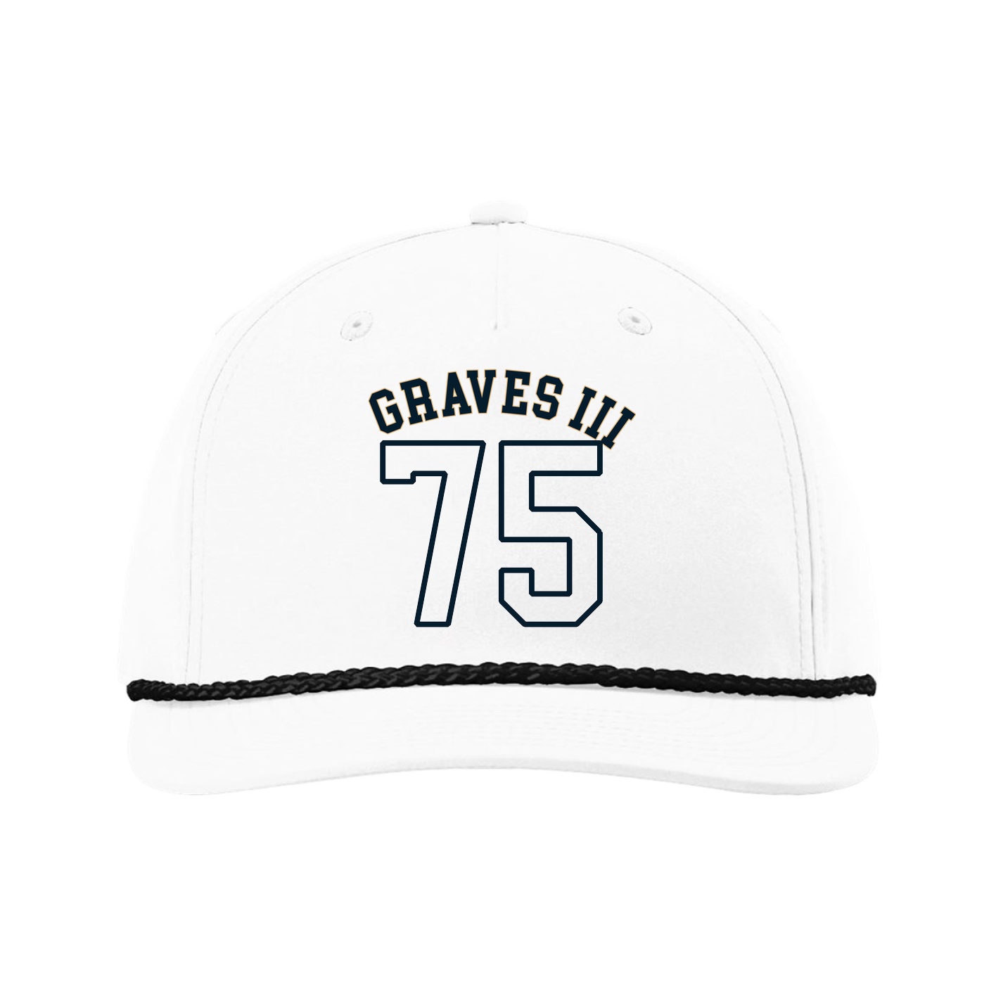 Five-Panel Classic Rope Cap — Shirsey Arch in White