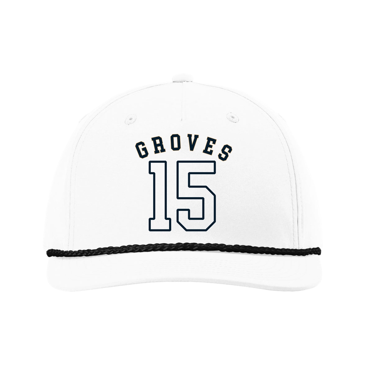 Five-Panel Classic Rope Cap — Shirsey Arch in White