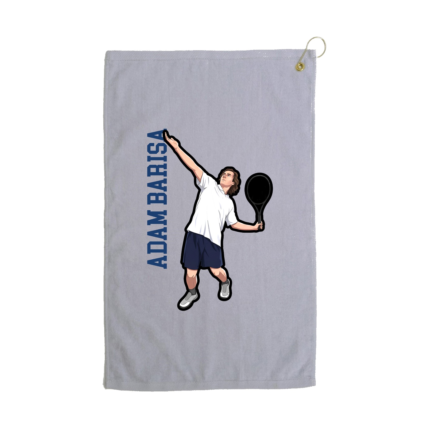 Golf Towel — Name Vertical in Grey