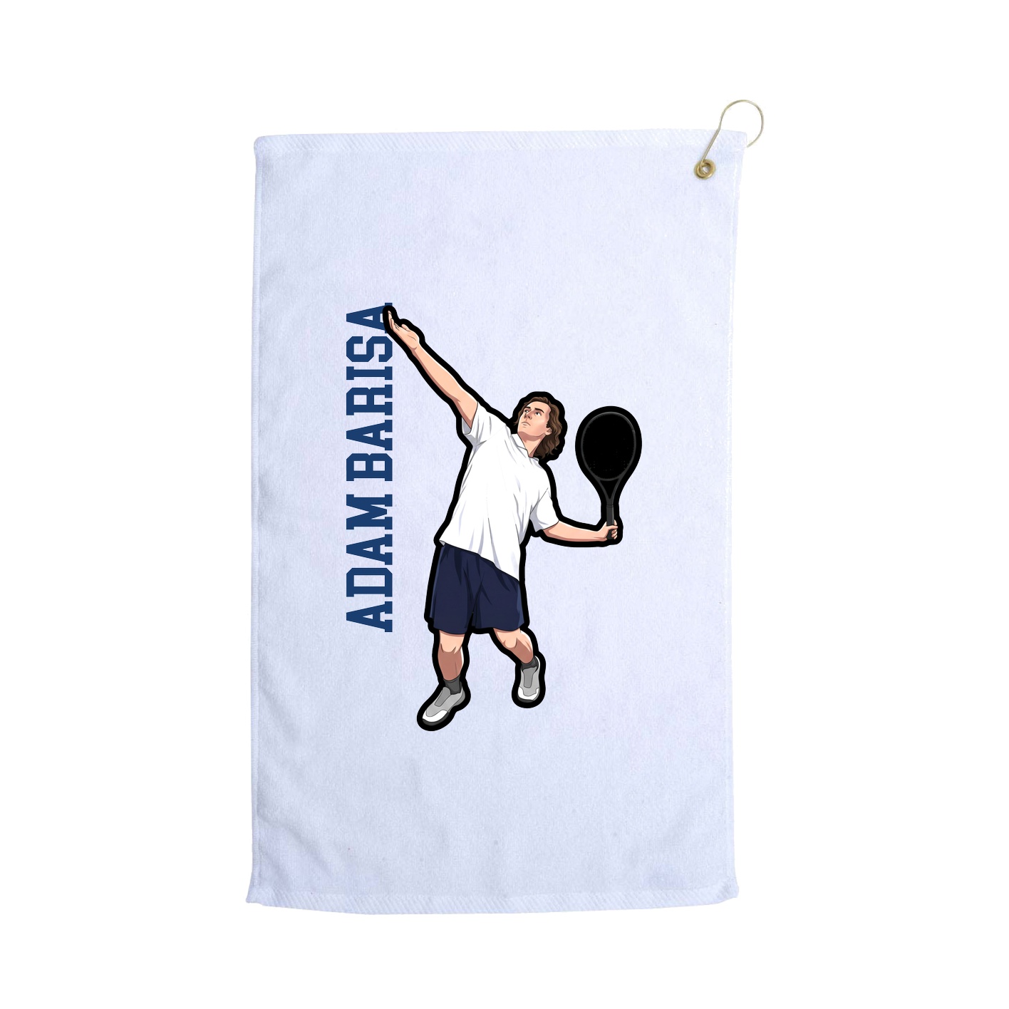 Golf Towel — Name Vertical in White
