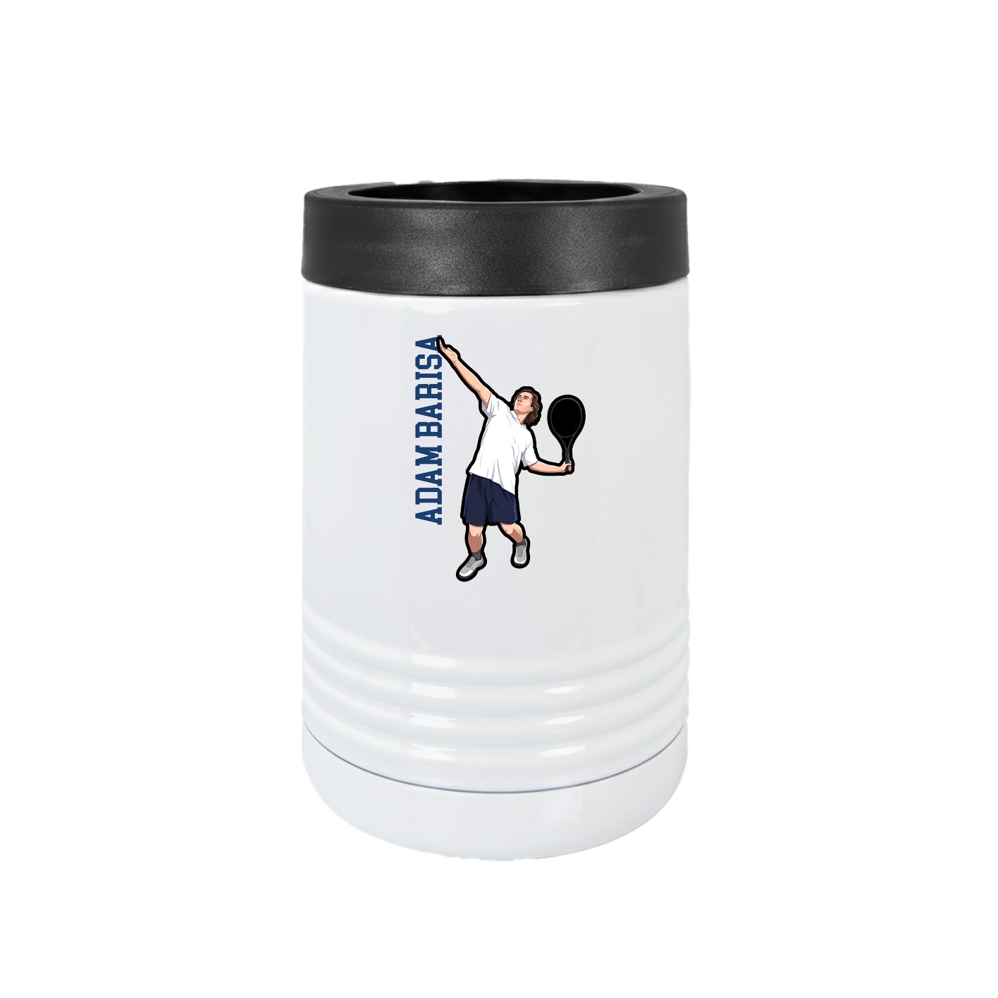 Beverage Holder — Name Vertical in White