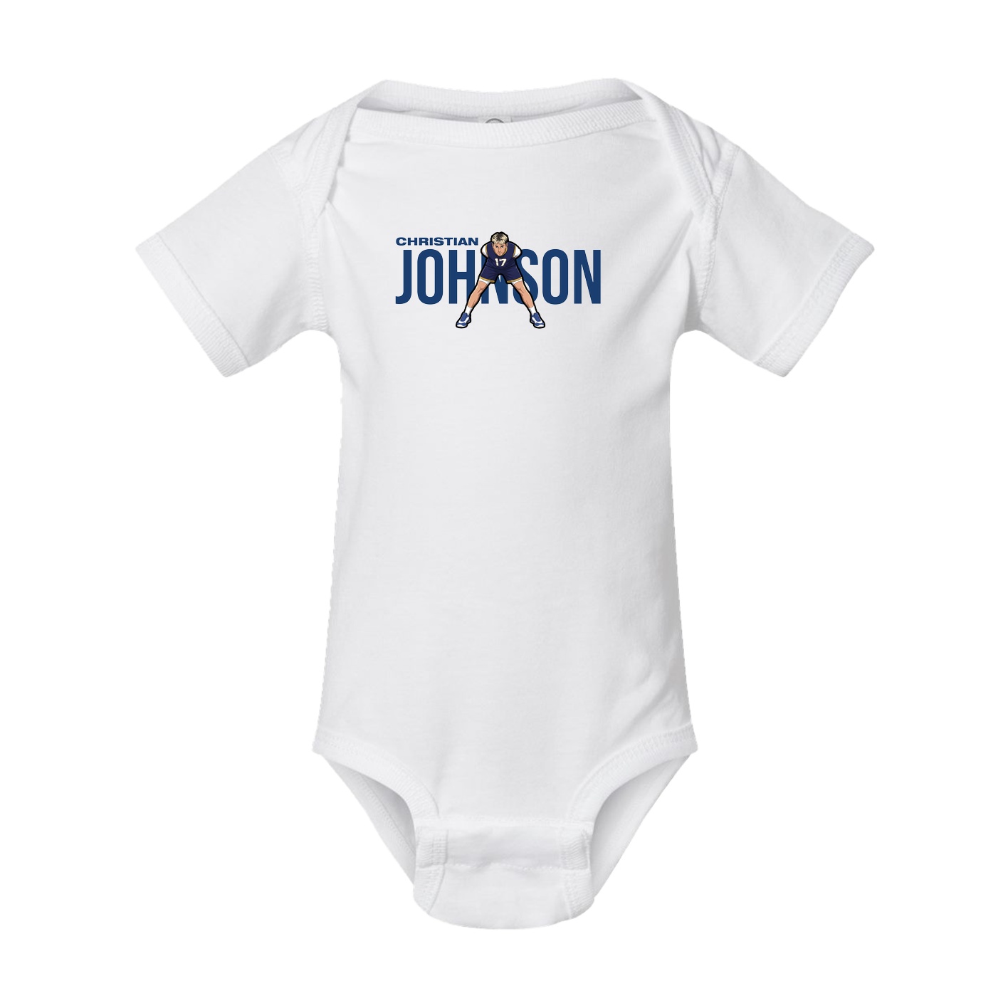 Baby Onesie — Player Name in White