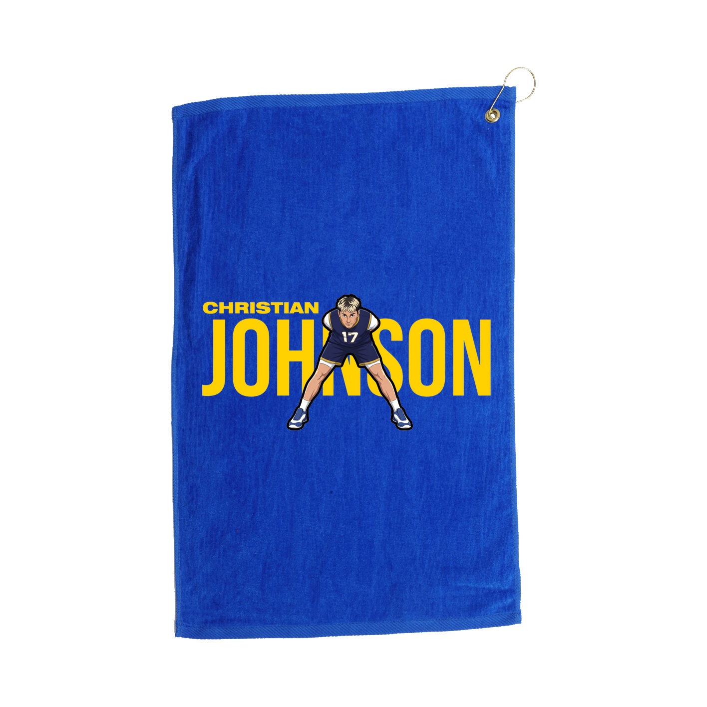Golf Towel — Player Name in Royal