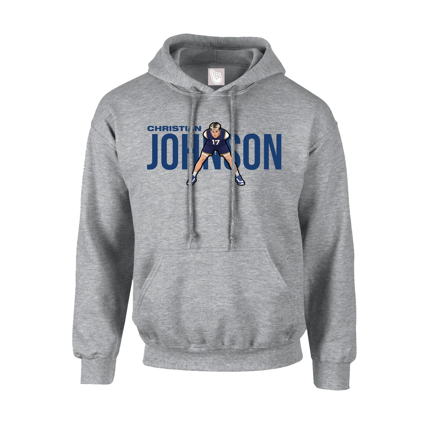 Youth Hoodie — Player Name in Grey