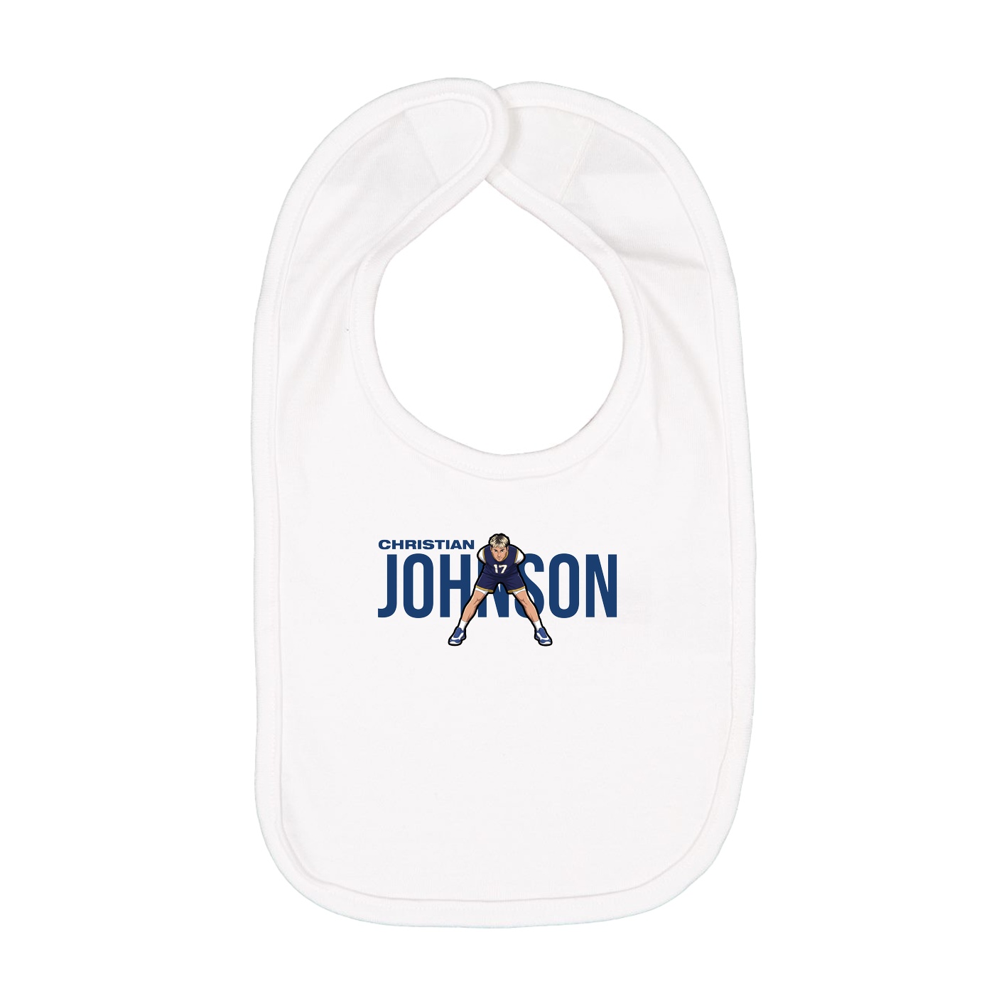 Infant Bib — Player Name in White