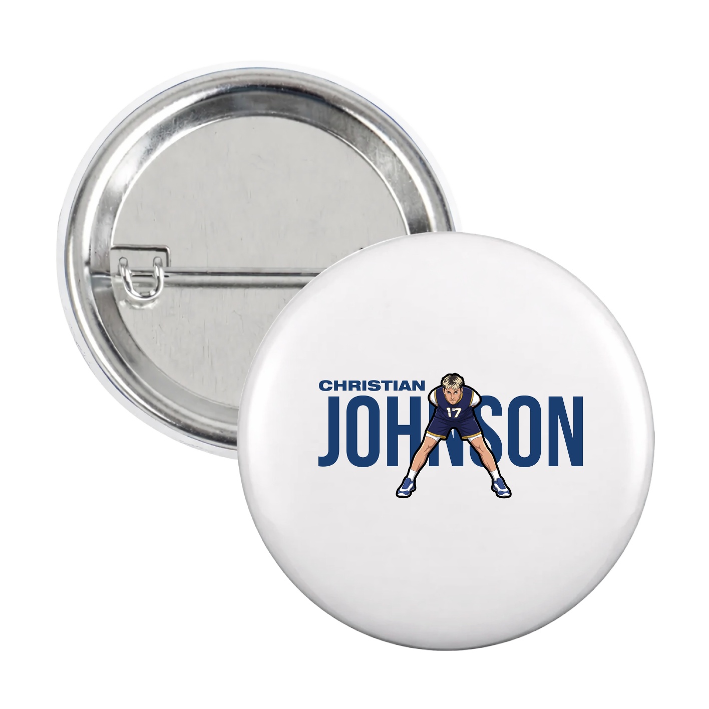 Game Day Button — Player Name in White