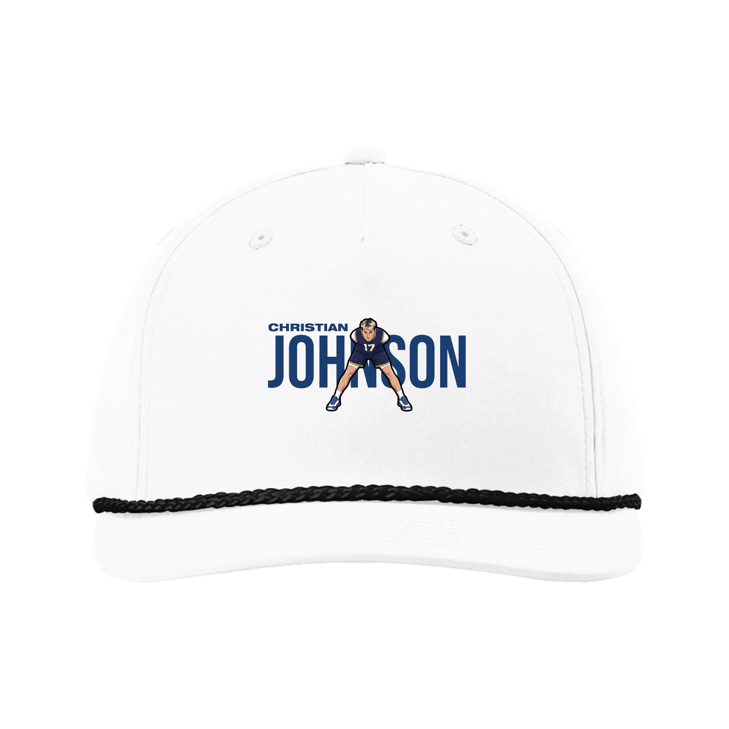 Five-Panel Classic Rope Cap — Player Name in White