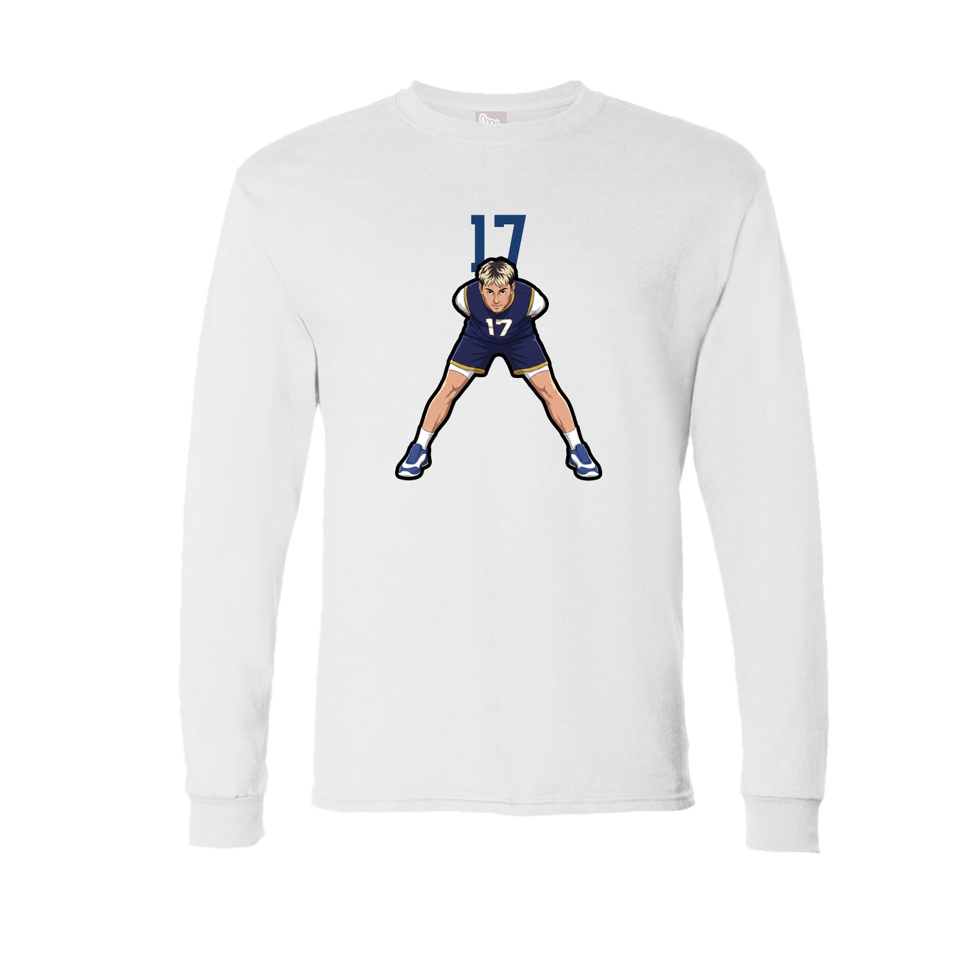 Long Sleeve Tee — Number Top in White