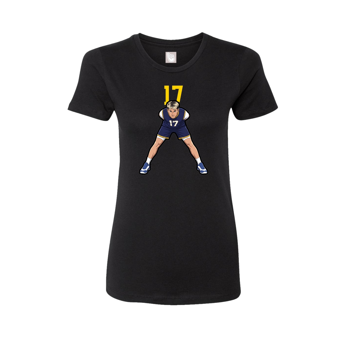 Fitted Women's Tee — Number Top in Black